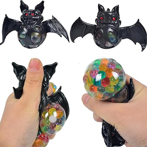 3 piezas de juguetes sensoriales para apretar de Halloween con diseño de murciélagos, novedosos y divertidos juguetes para aliviar el estrés, bola