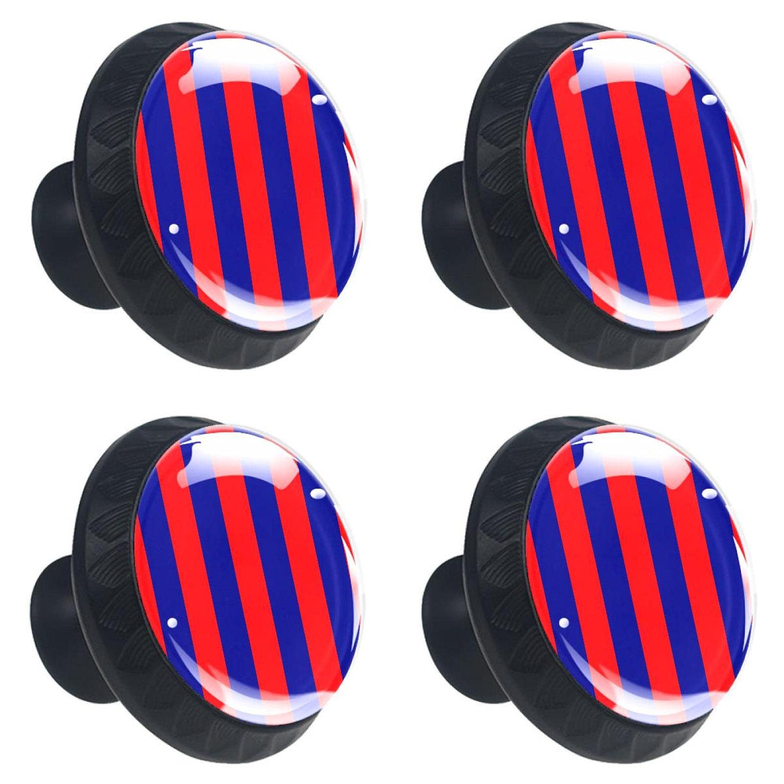 Boutons de tiroir en cristal 30 mm haut de gamme rayures marines