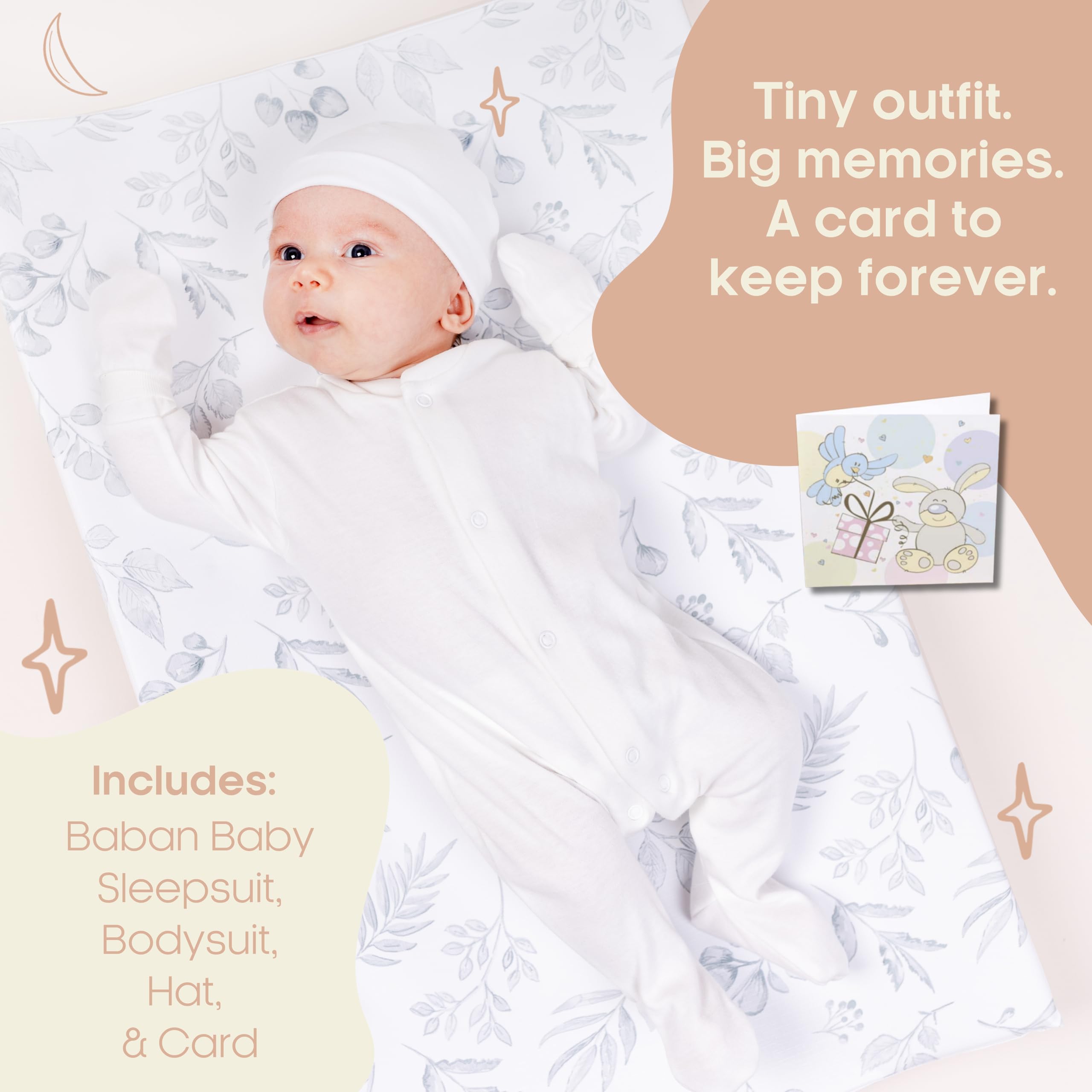 Baban Baby Clothing Gift Set - Baby Shower Gifts - Clothing Essentials for Newborn Girl or Boy - New Born Gift Box White 0-3 Months - Image 3