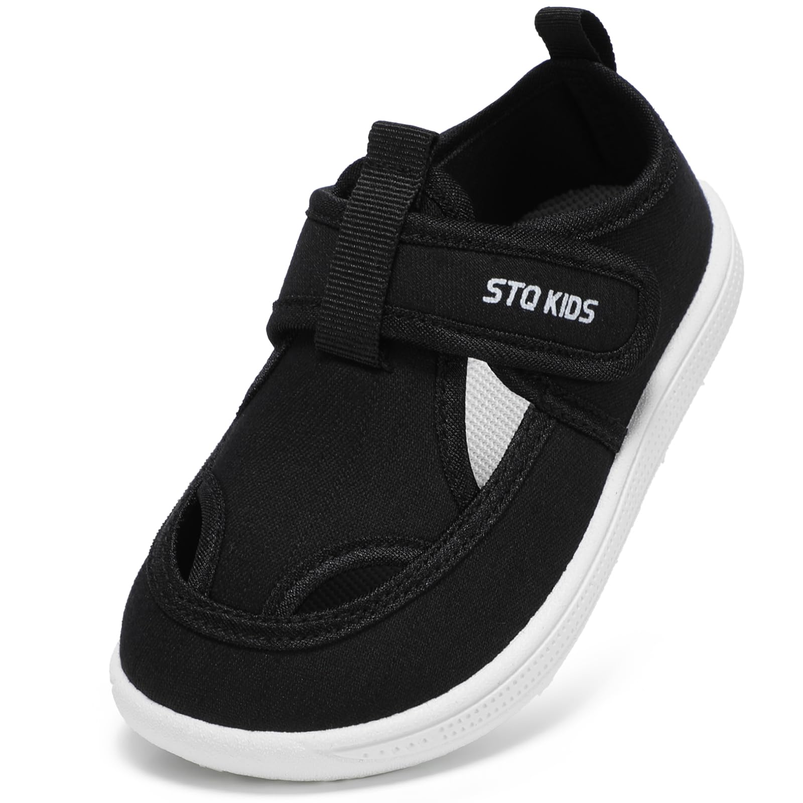 Toddler Wide Toe Box Water Shoes : Boys Girls Zero Drop Beach Sandals Summer Non Slip Kids Barefoot Swim Pool Shoe, Black White, 6 Toddler
