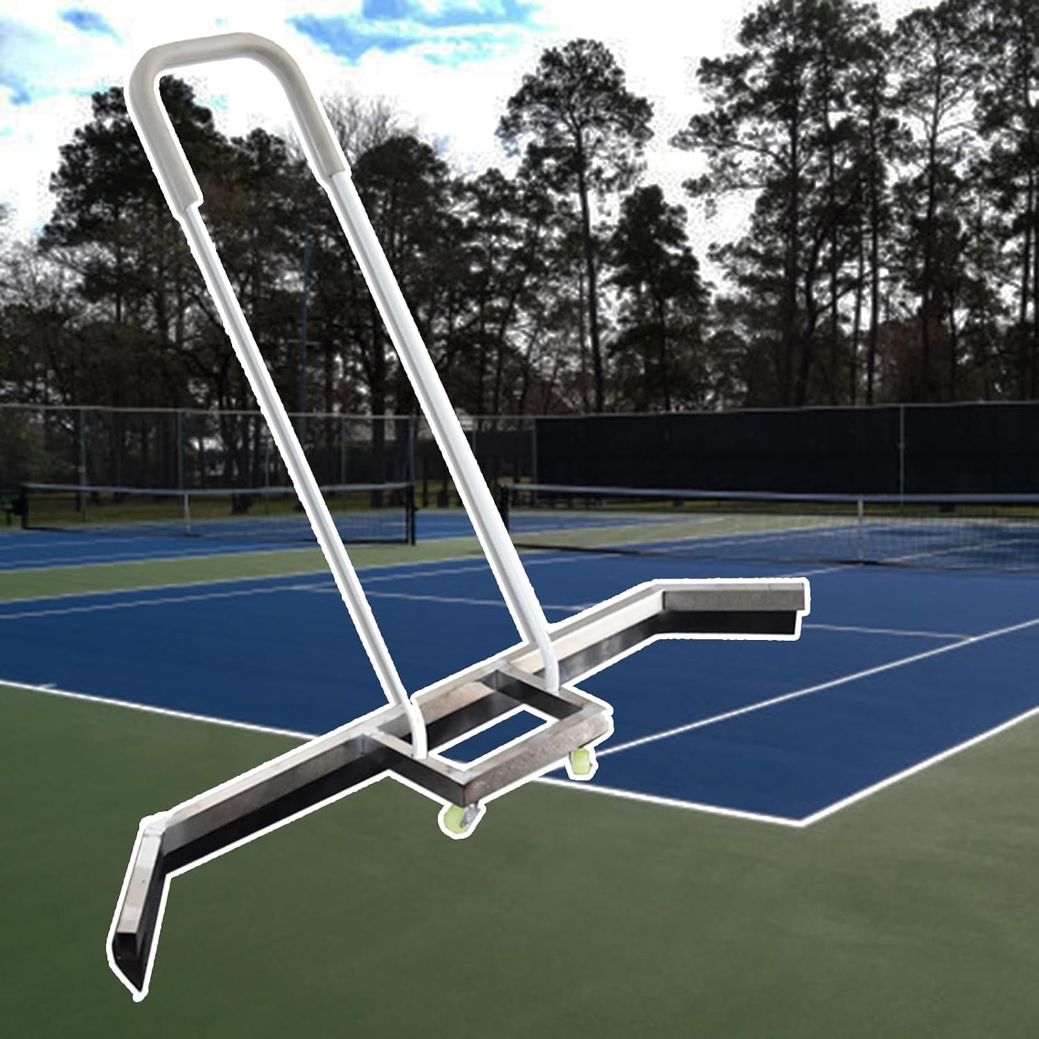 Professional Tennis Court Squeegee, Tennis Arena Pusher Floor Squeegee, Professional Surface Water Remover Sweeper for Concrete Floor/Sport Courts(White)