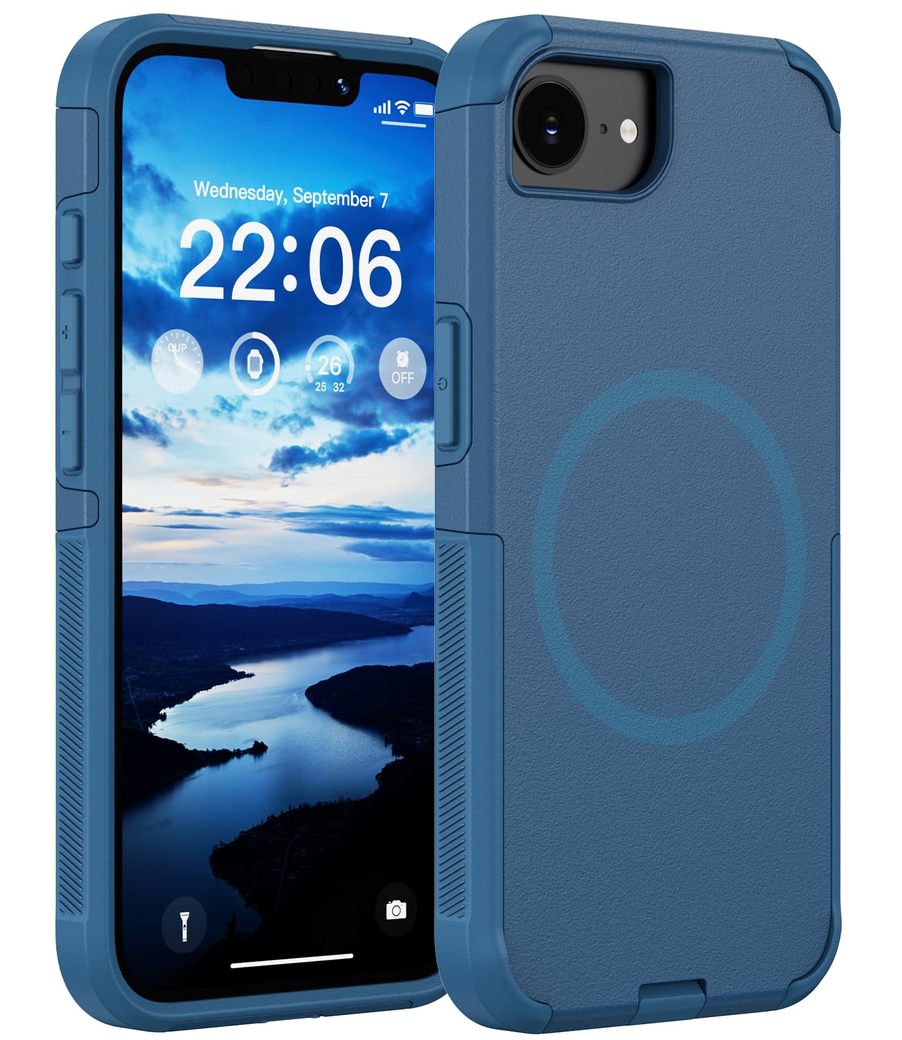 Coque iPhone 16e fine et antichoc Diverbox bleue pour usage quotidien actif - 8