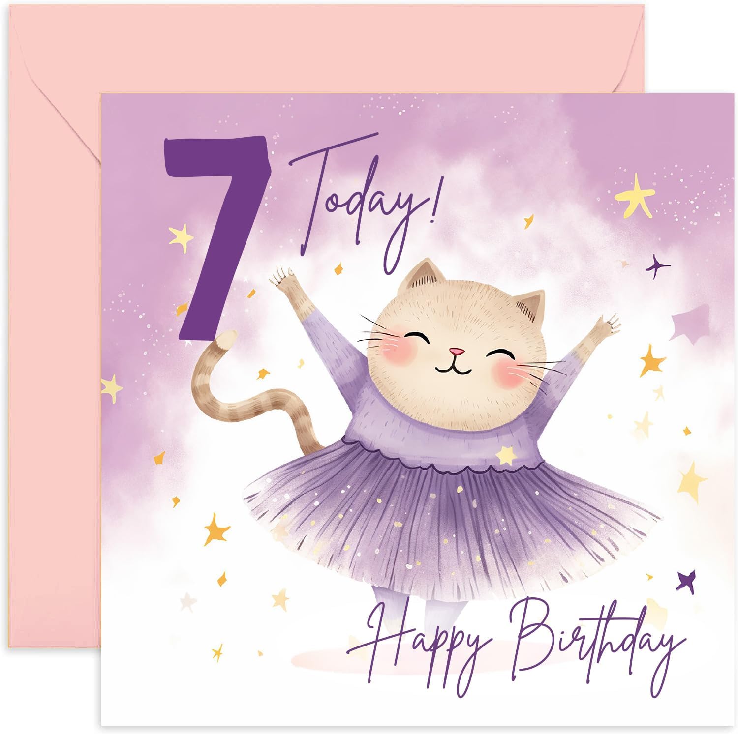 Biglietto Di Auguri Per 7° Compleanno Nipote - Con Busta, Glitter E Fronzoli