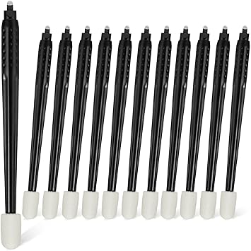 12 Pcs Microblading Manual Pen U18 0.18mm Disposable Microblading Pen with Pigment Sponge Eyebrow Microblading Hand Tools for Makeup, Black