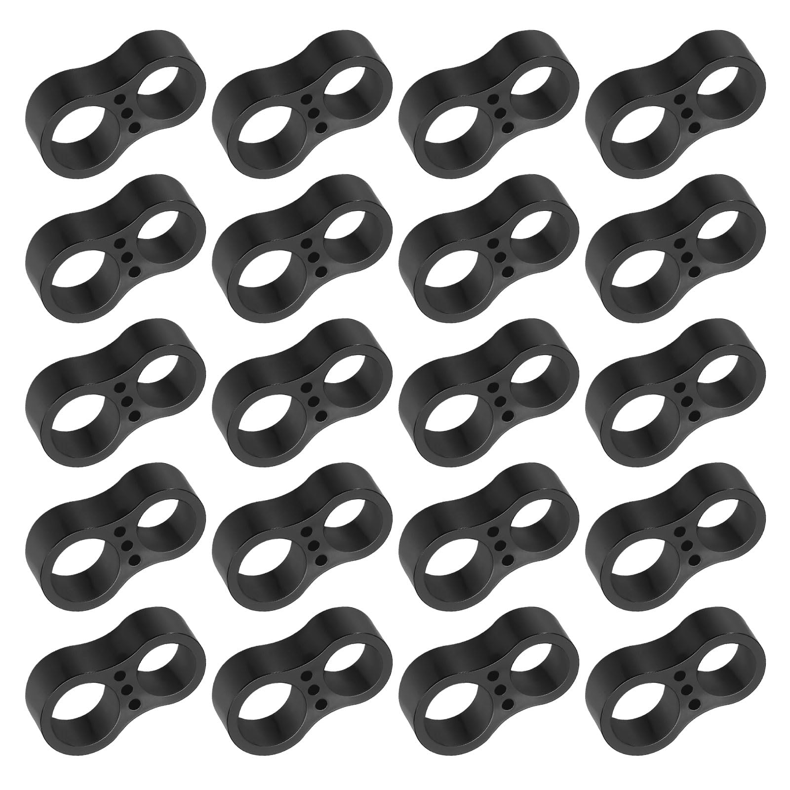 PATIKIL 20pcs Door Handle Stopper, 15/17mm Hole Door Knob Stoppers Wall Protector Bumpers Reusable PVC Plastic Silicone for Home Cabinets Lever Buffer Shield, Black(Double Holes)