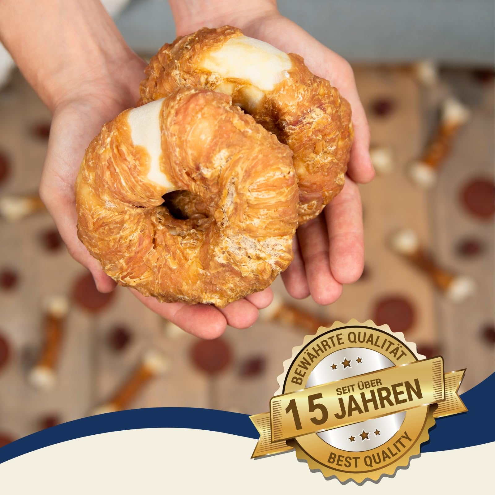 Lyra Pet® 5 kg Kauringe mit Hühnerbruststreifen - Kausnack für Hunde | Leckerli für Hunde - Kauartikel aus Rinderhaut mit Huhn - Proteinreiche Belohnung - Gut bekömmliches, fettarmes Hundefutter
