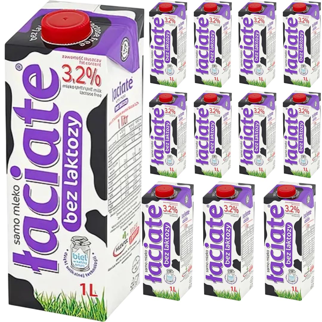 Lacciate Milk Lactose Free 3.2% Fat UHT Milk 1000 Mililiter x 12