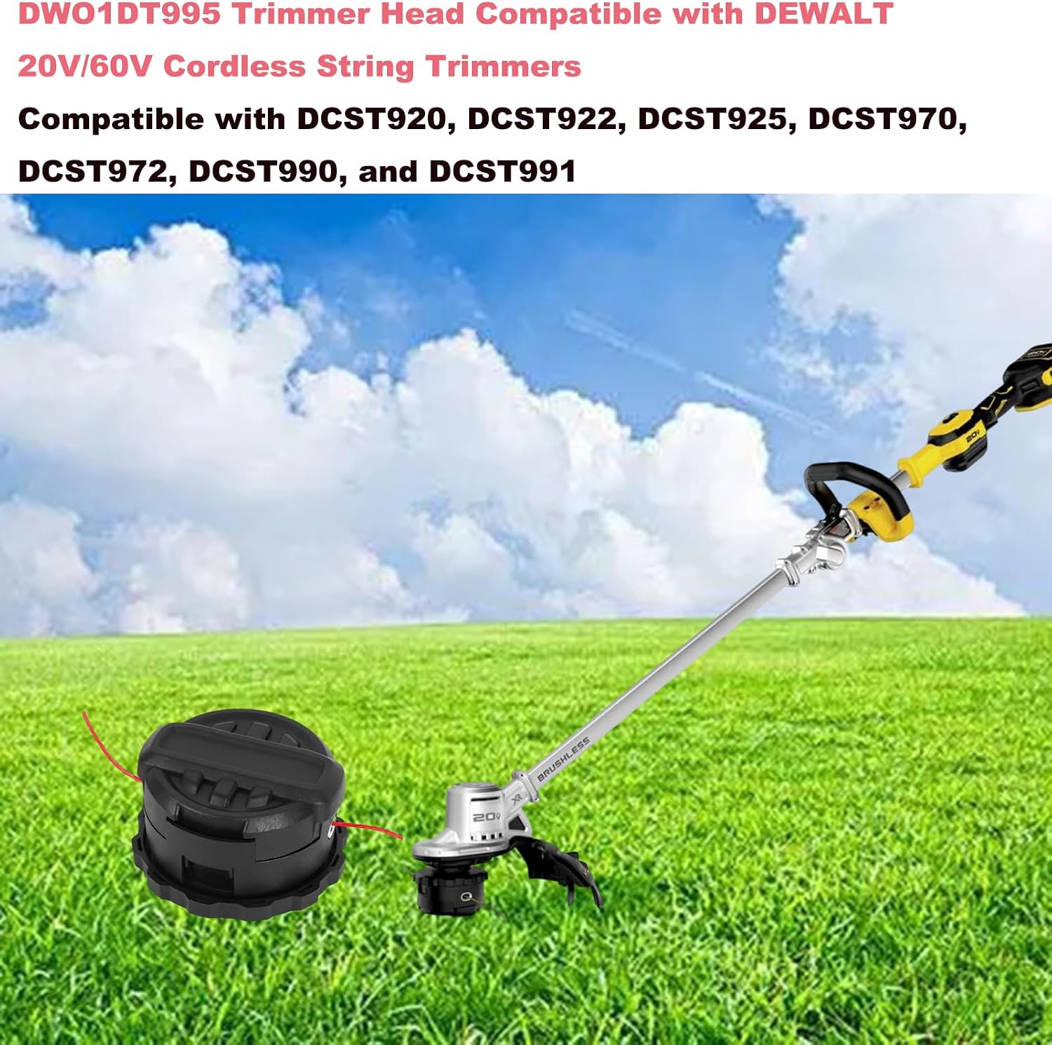 DWO1DT995 Weed Trimmer Head Compatible with Dewalt Cordless String Trimmers DCST920, DCST922, DCST925, DCST970, DCST972, DCST990, DCST991