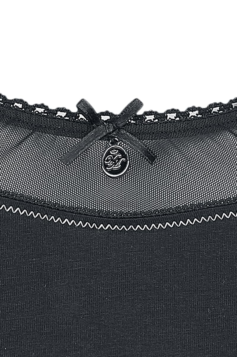 Vive Maria Coquette Mujer Top Negro 90% algodón, 10% elastán Regular