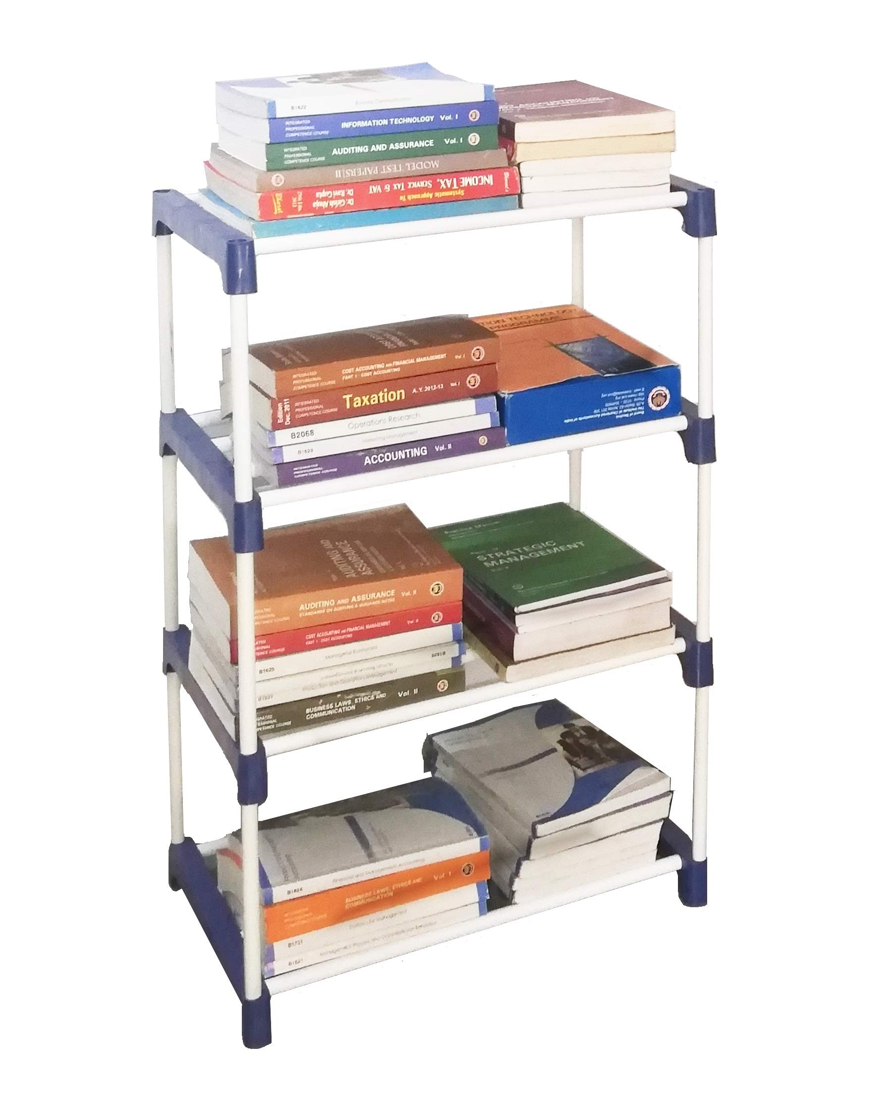 CMerchants Multipurpose Ace Rack for Shoes, Clothes, Books and Utility Rack, Steel Frame with Steel Shelves (4 Shelf, Blue), Metal-image-14