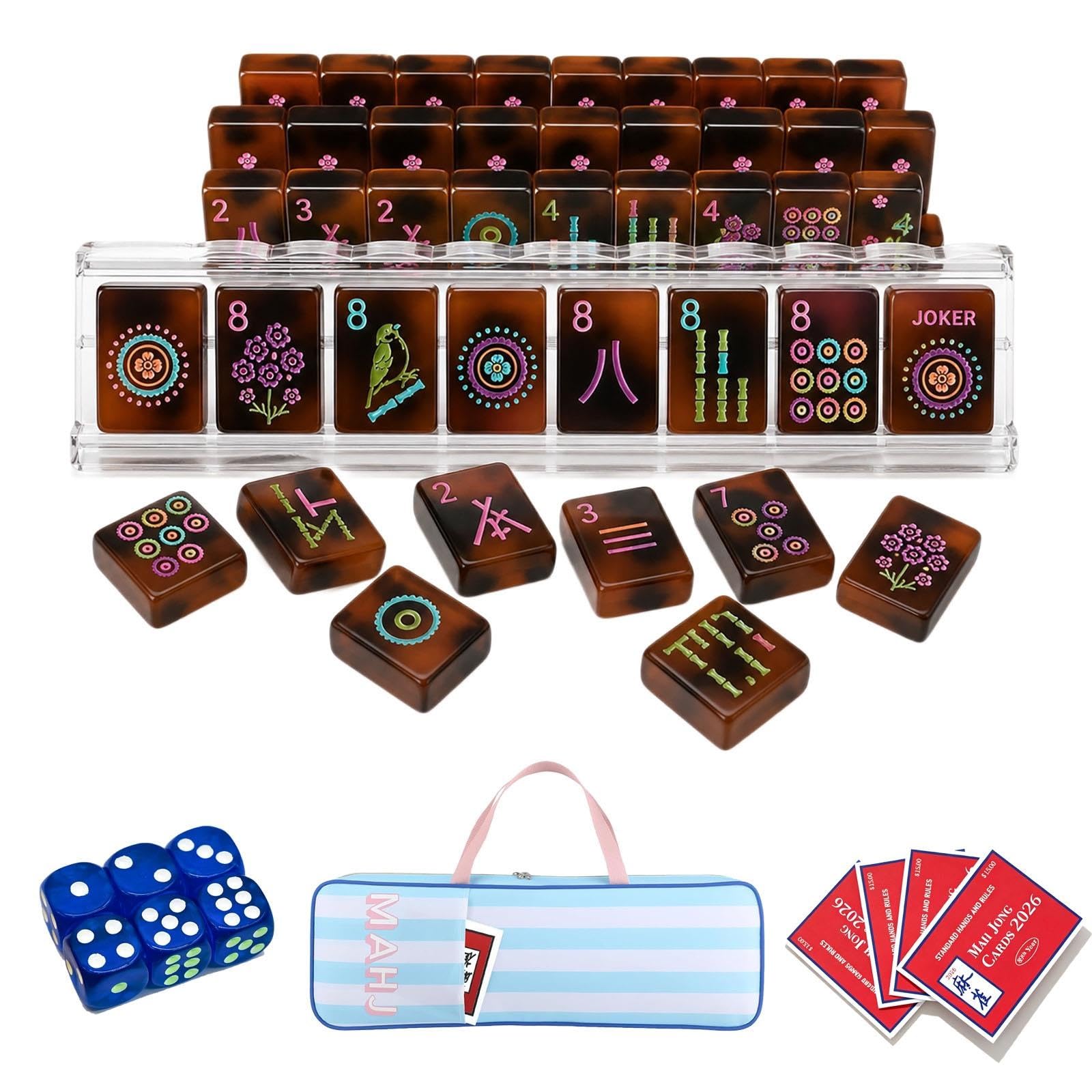 Las Tejas Americanas de Mahjong de 4 Capas fijaron el acrílico Grabado