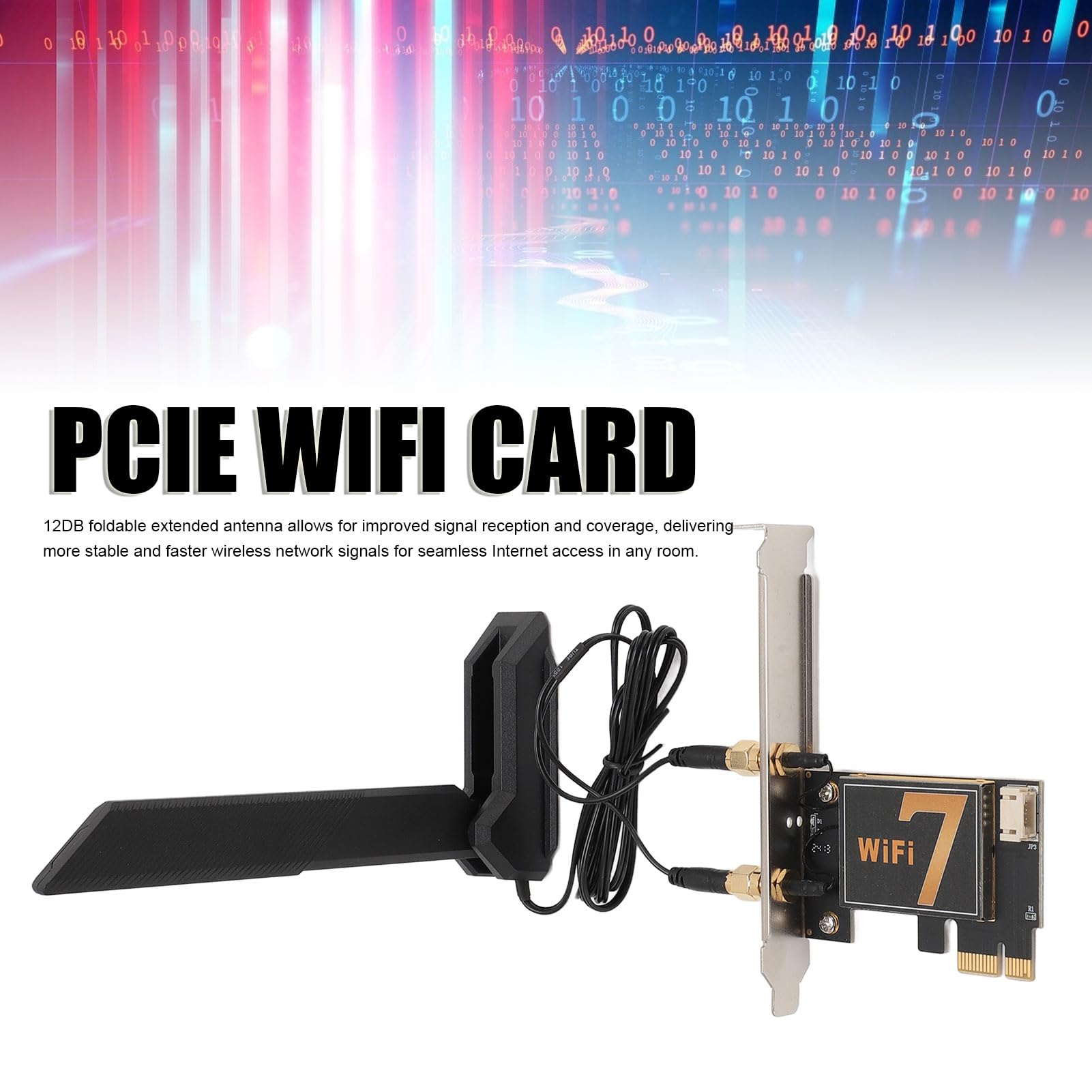 Cryfokt Tarjeta WiFi PCIE de 8774Mbps, Tarjeta de Red Inalámbrica de Tres Bandas con MU-MIMO, Antena de 12DB para Escritorio, Bluetooth 5.4