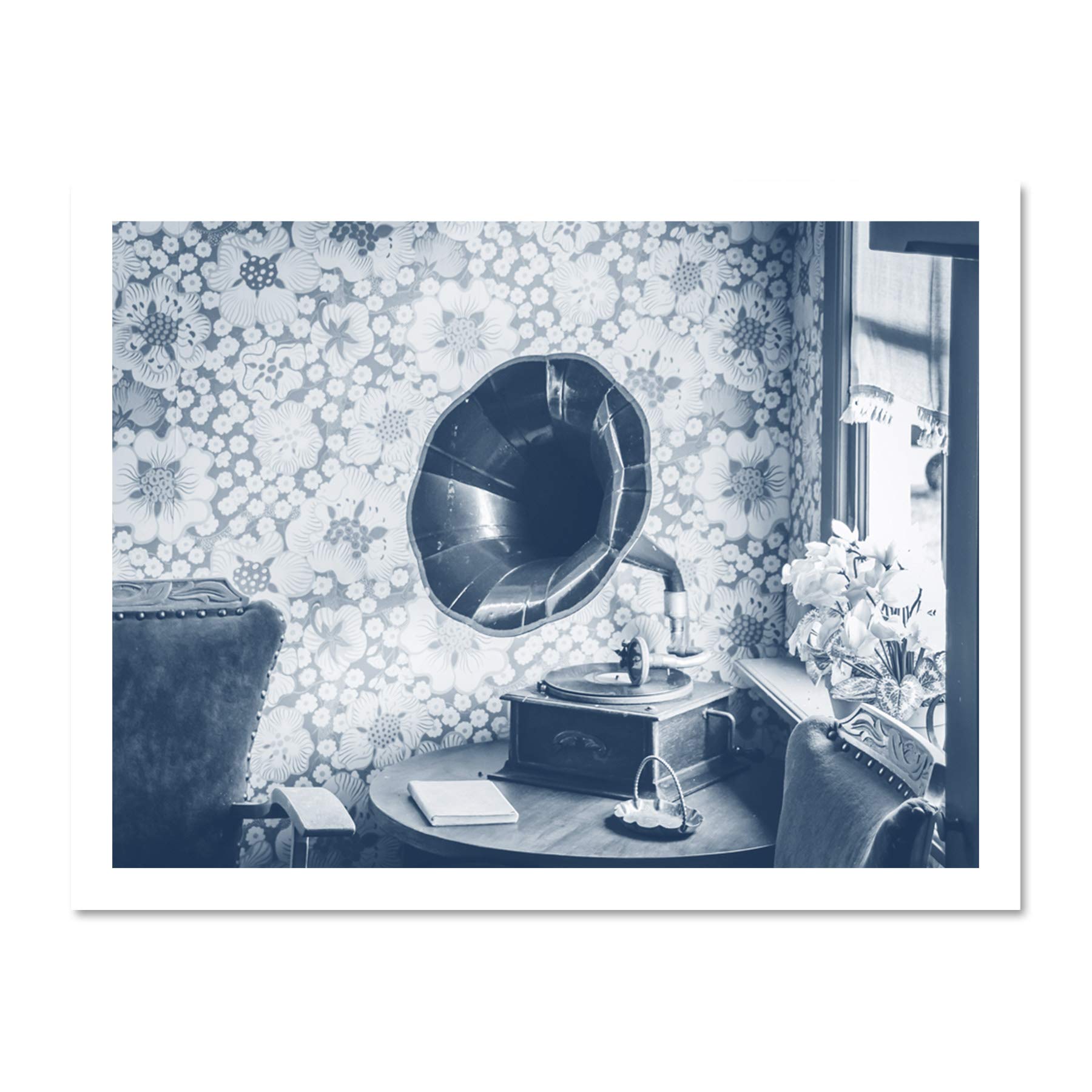 Vintage Record Player Gramophone Large Framed Art Print Poster Wall Decor 18x24 inch
