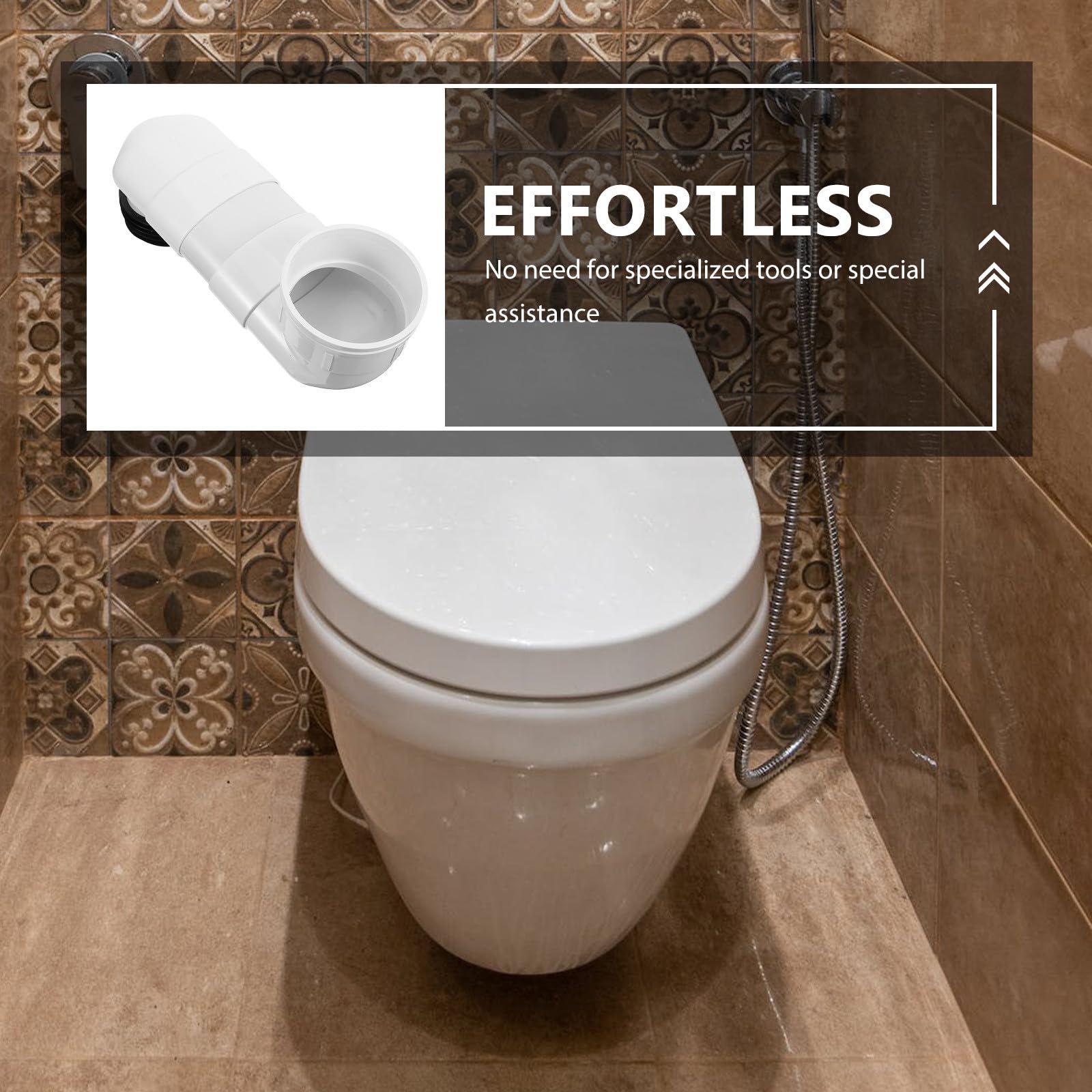 Rialzo Wc Spostatore Scarico in Pvc Resistente All'usura Installazione Facile, Adatto per Uso Commerciale e Residenziale, Massimo Spostamento 10cm