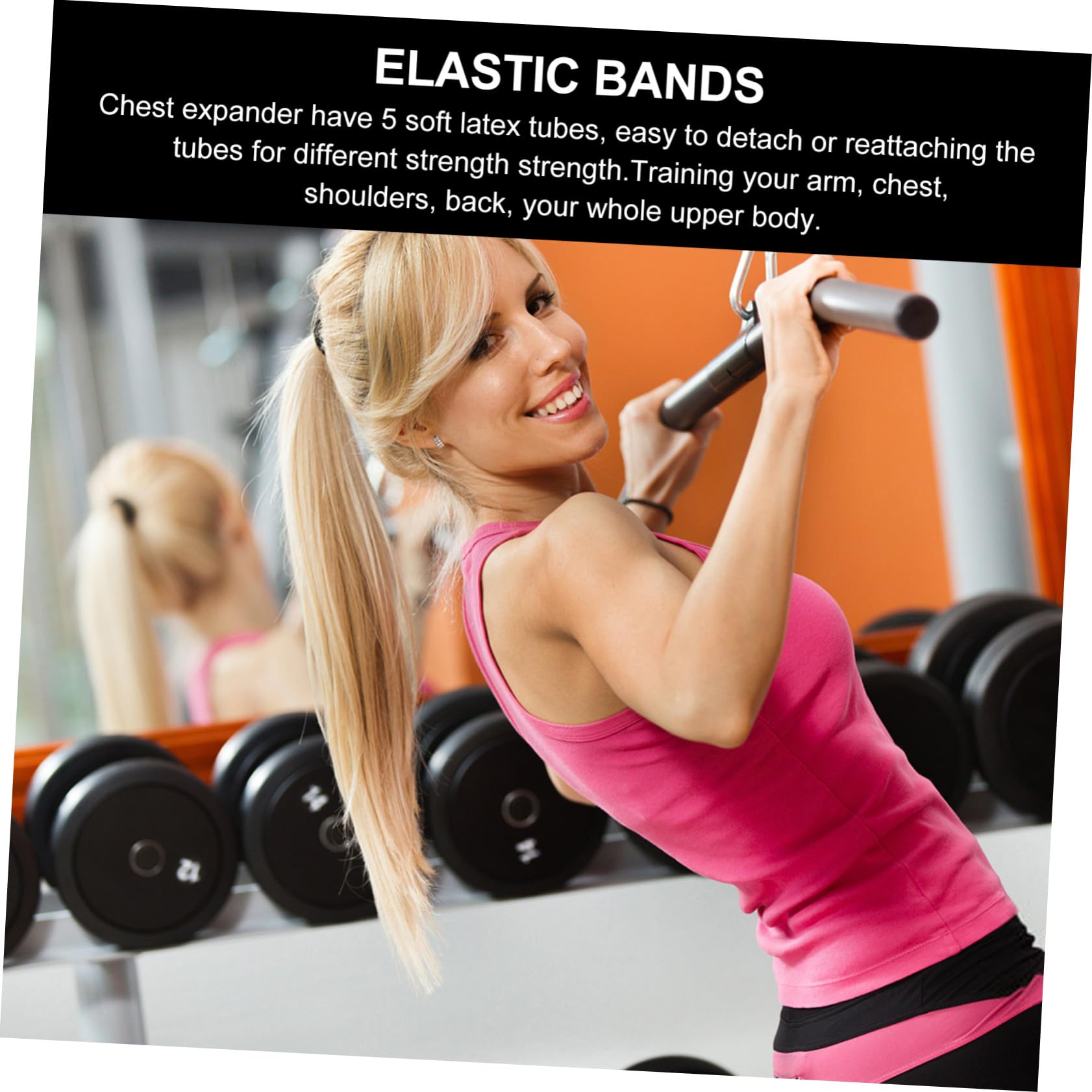 Bande Elastiche di Lattice per Allenamento Muscolare 5 Livelli di Resistenza Regolabile, per Spalle e Parte Superiore del Corpo, Perfette per Palestra e Campeggio