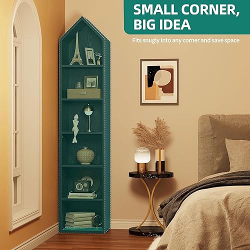 Miniatura 8 de YITAHOME Estantería estrecha de 73 pulgadas de alto, moderna estantería abierta de 5 niveles, soporte de madera para espacios pequeños, estante de