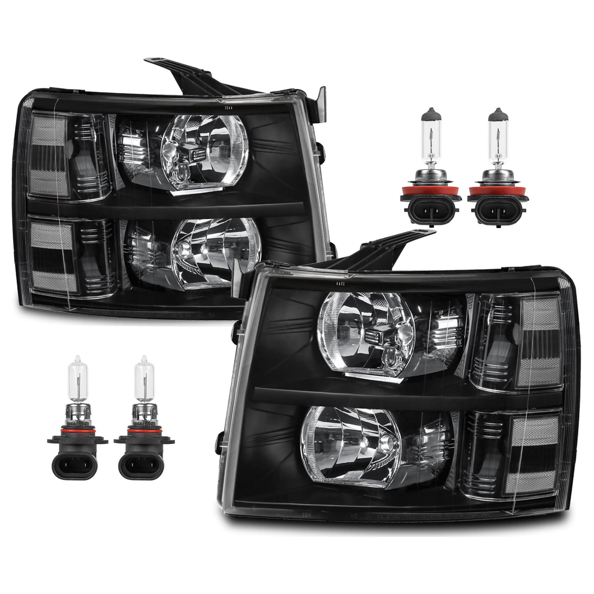 Clear Headlight Lens Replacement For 2007-2013 Chevy Silverado – PIT66 Polycarbonate, Direct Fit, Driver & Passenger Side
