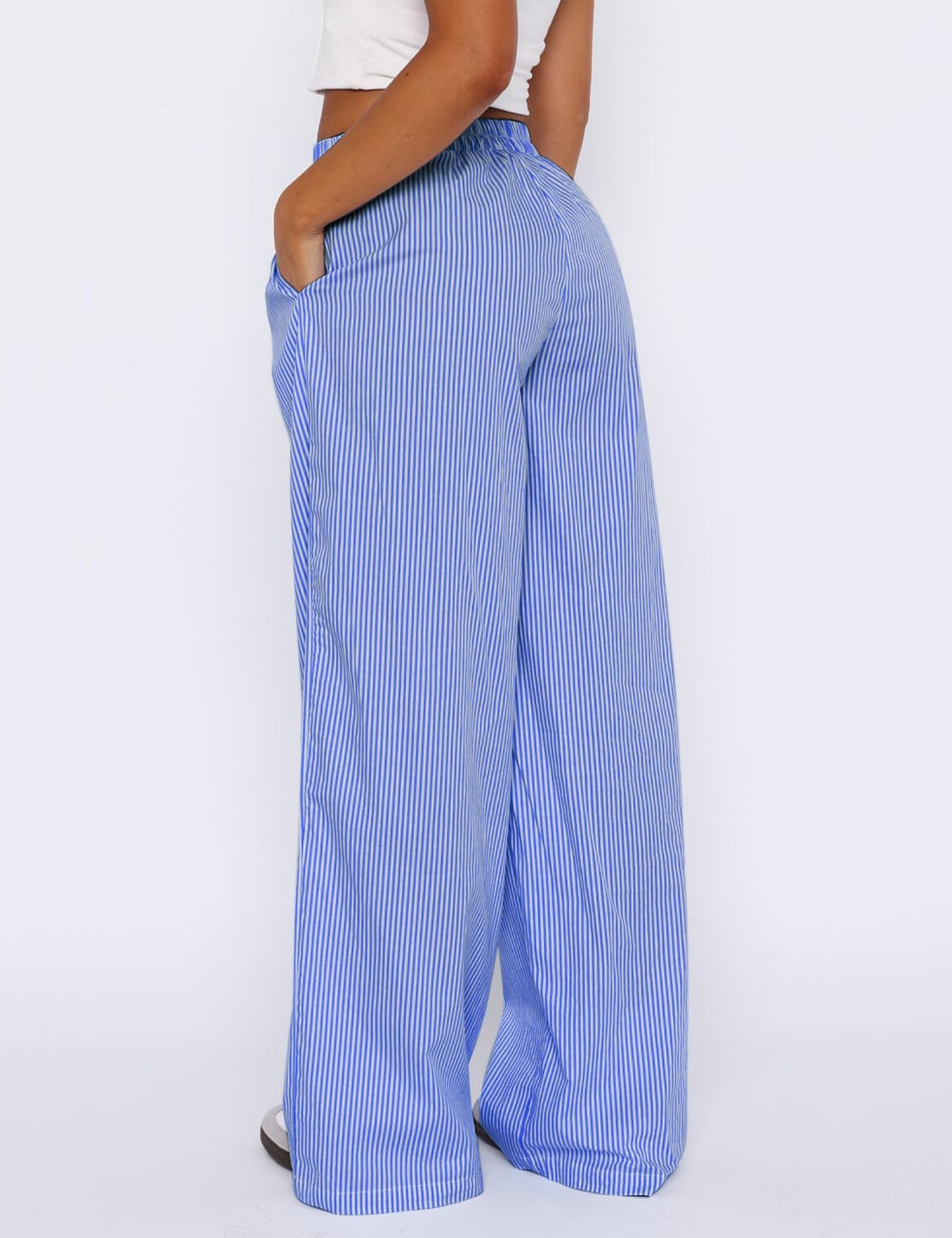 Rapbin Pantalon de pyjama long pour femme - En coton - À carreaux - Doux - Avec poches