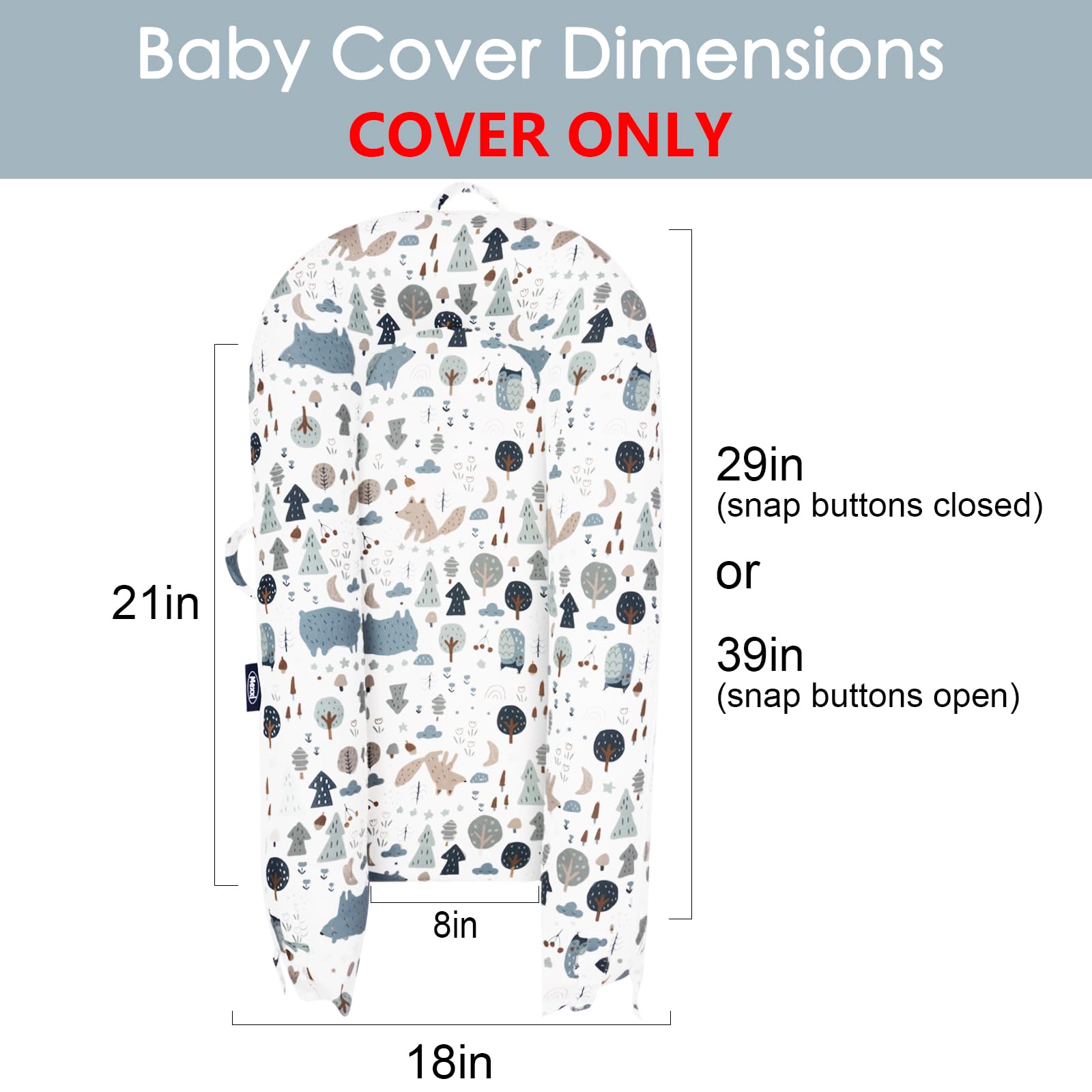 MEXXI Infant Lounger Baby Nest Replacement Cover | Hypoallergenic | Premium | [Fits Dockatot Deluxe+] (Cover Only) (Forest)