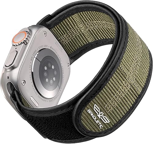 Bandletic Correas deportivas resistentes Solo Loop de nailon trenzadas compatibles con Apple Watch Ultra Band de 1.929 in 1.772 in 1.732 in 1.654 in