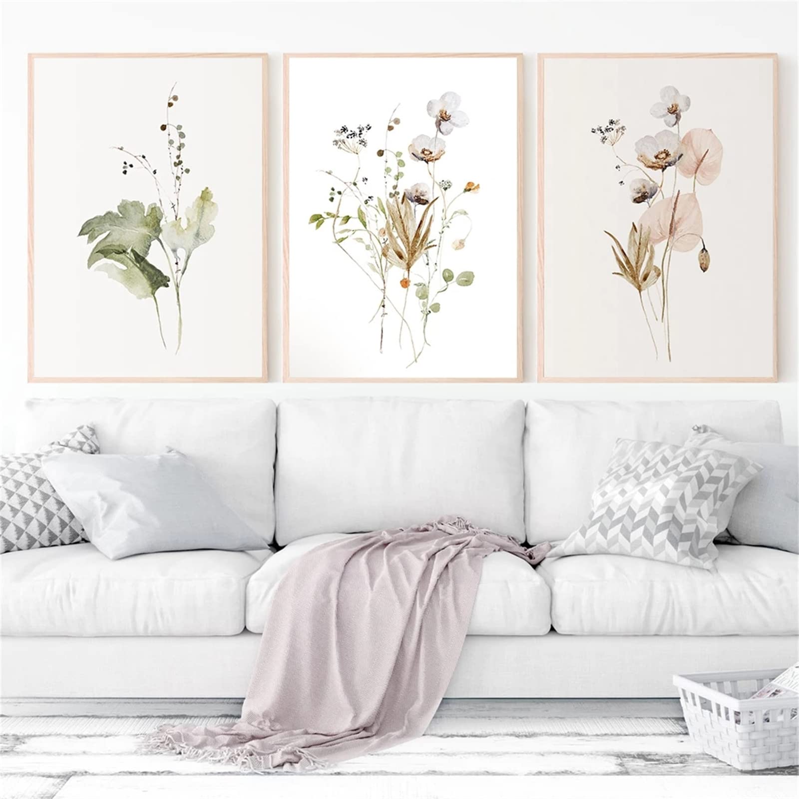 Sarah Duke Set of 3 Posters, Flowers, Plant, Modern Wall Pictures, Art Posters, Without Frame, Canvas Pictures, Simple Style Wall Decoration for Bedroom and Living Room (40 x 50 cm)