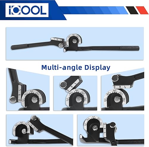 Miniatura 4 de ICOOL Doblador de tubos 3 en 1 Herramientas de doblado manual de tubos 0-180 grados 14, 516 y 38 pulgadas (superficie mate) para cobre aluminio,