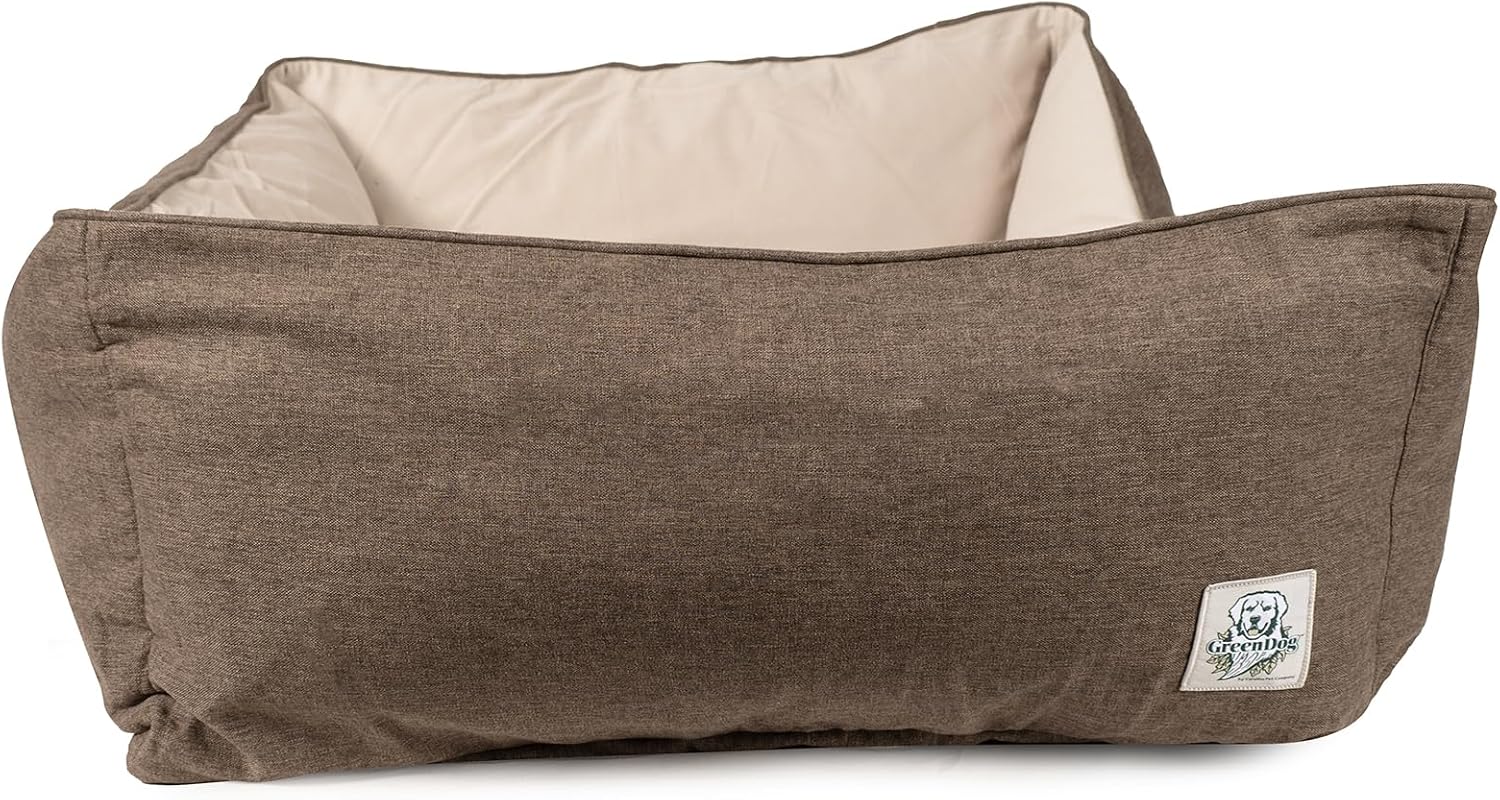 GreenDog Kuddler Pet Bed- Luxe Neutral, Eco-Friendly, Washable (Coffee, X-Large)