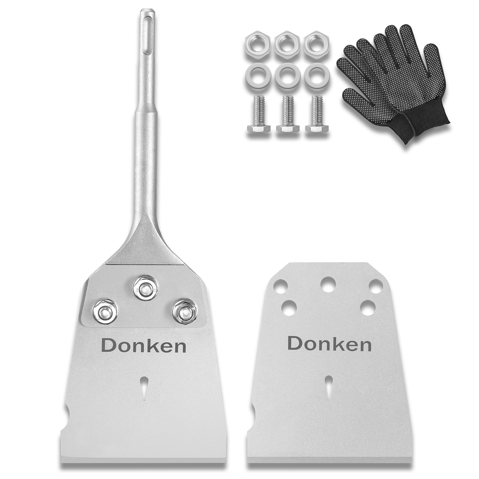 SDS Plus Floor Scraper Kit, 4 Inch Floor Tile Removal Tool SDS Plus Chisel Bit with Replacement Blade, Flat Chisel for Rotary Hammer Drill, Thinset Scraper Adhesives Remover