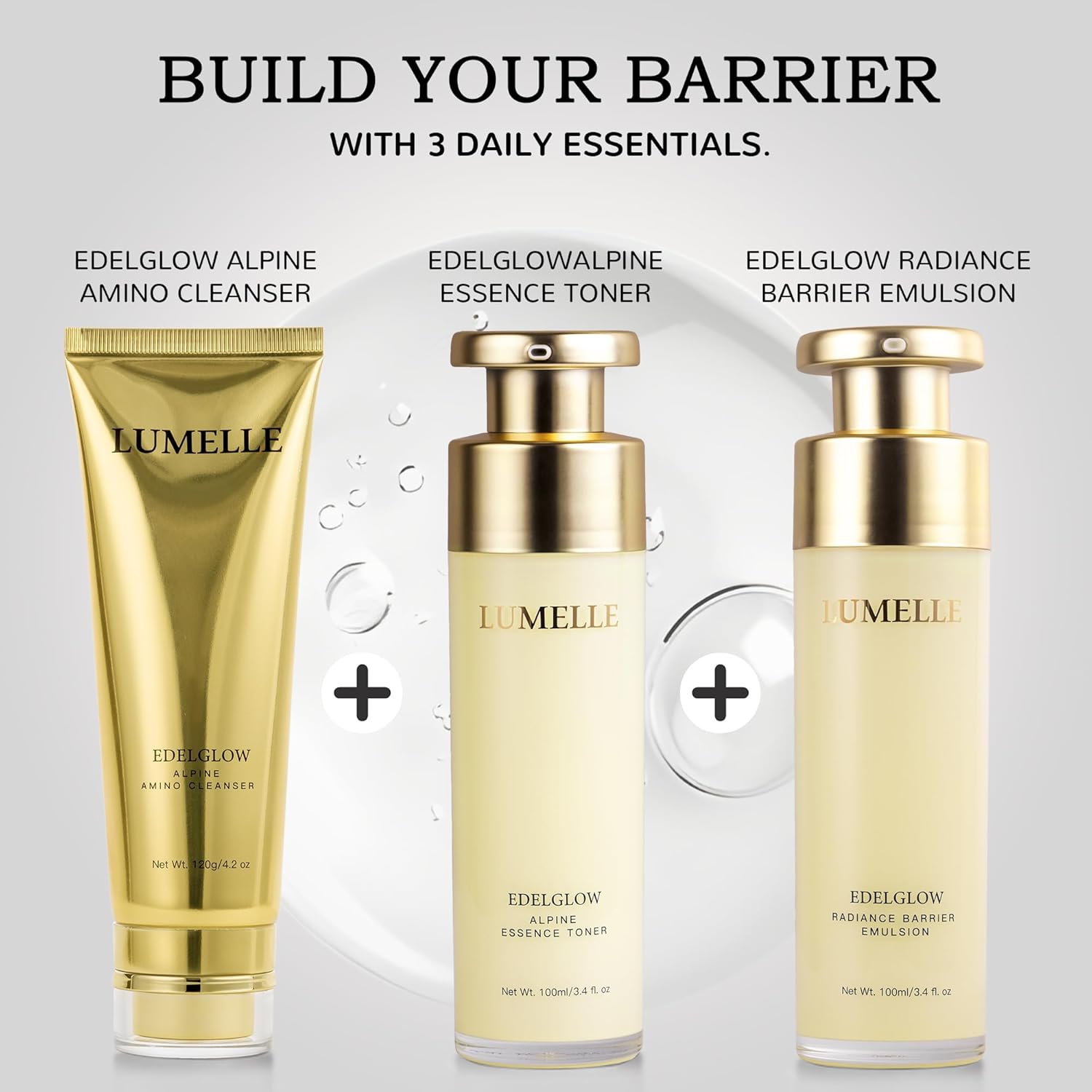 LUMELLE Hydrating Essence Toner with Natural Edelweiss - Intense Hydration & Skin Barrier Repair for Glowing Face Skin Care-100ml/3.4 fl. oz