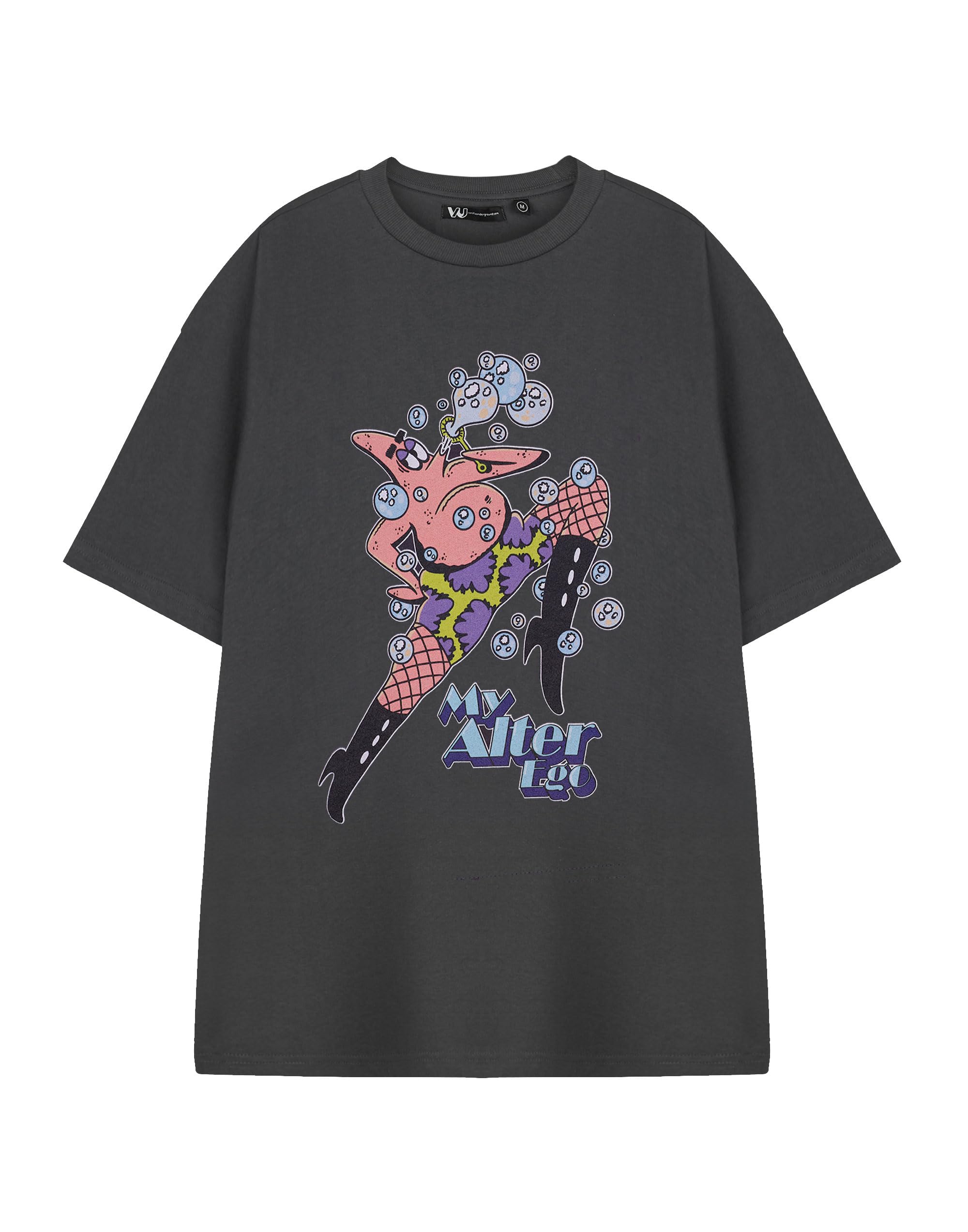 Spongebob Squarepants (Medium) Short Sleeved T-Shirt (Unisex ) Grey