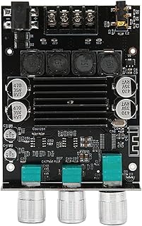 Mini BT 5.0 Power Amplifier, Power Amplifier Module Dual Channel Subwoofer, 100Wx2 DC12 to 24V BT 5.0 Sound Amplifier Board ZK 1002T