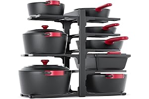 MUDEELA 8-Tier Adjustable Pot and Pan Organizer Rack