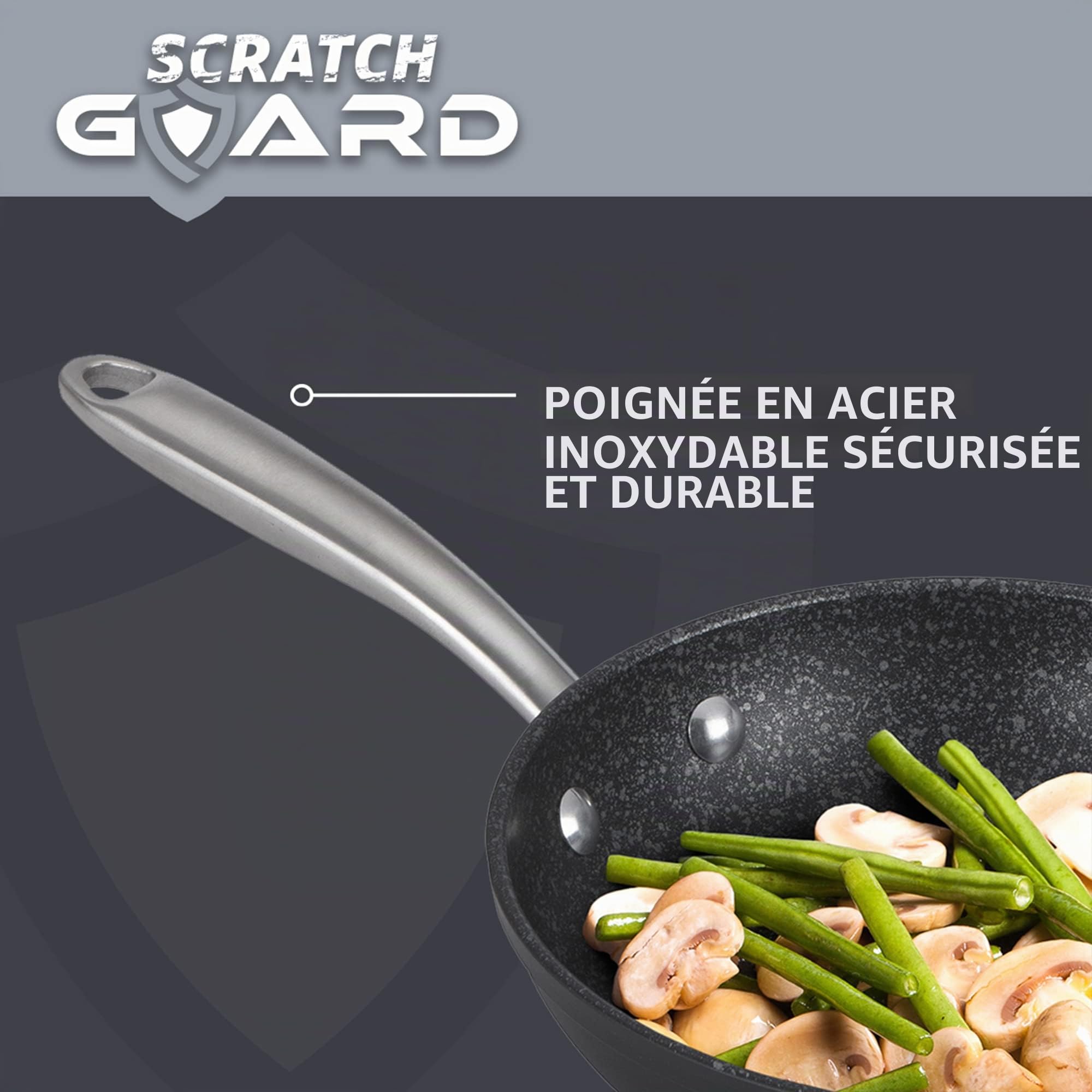 Prestige Batterie de cuisine anti-rayures en aluminium, 5 pièces, noir