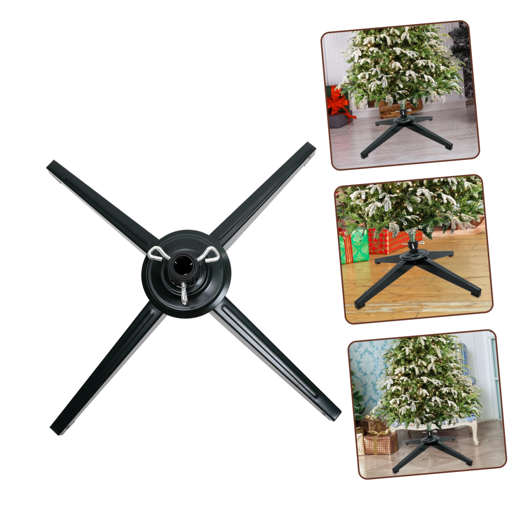 Zerodeko Soporte De Metal para Árbol De Navidad Base Estable De Hierro Placa De Bloqueo Soporte para Árboles De Resistente y para Decoraciones Navideñas
