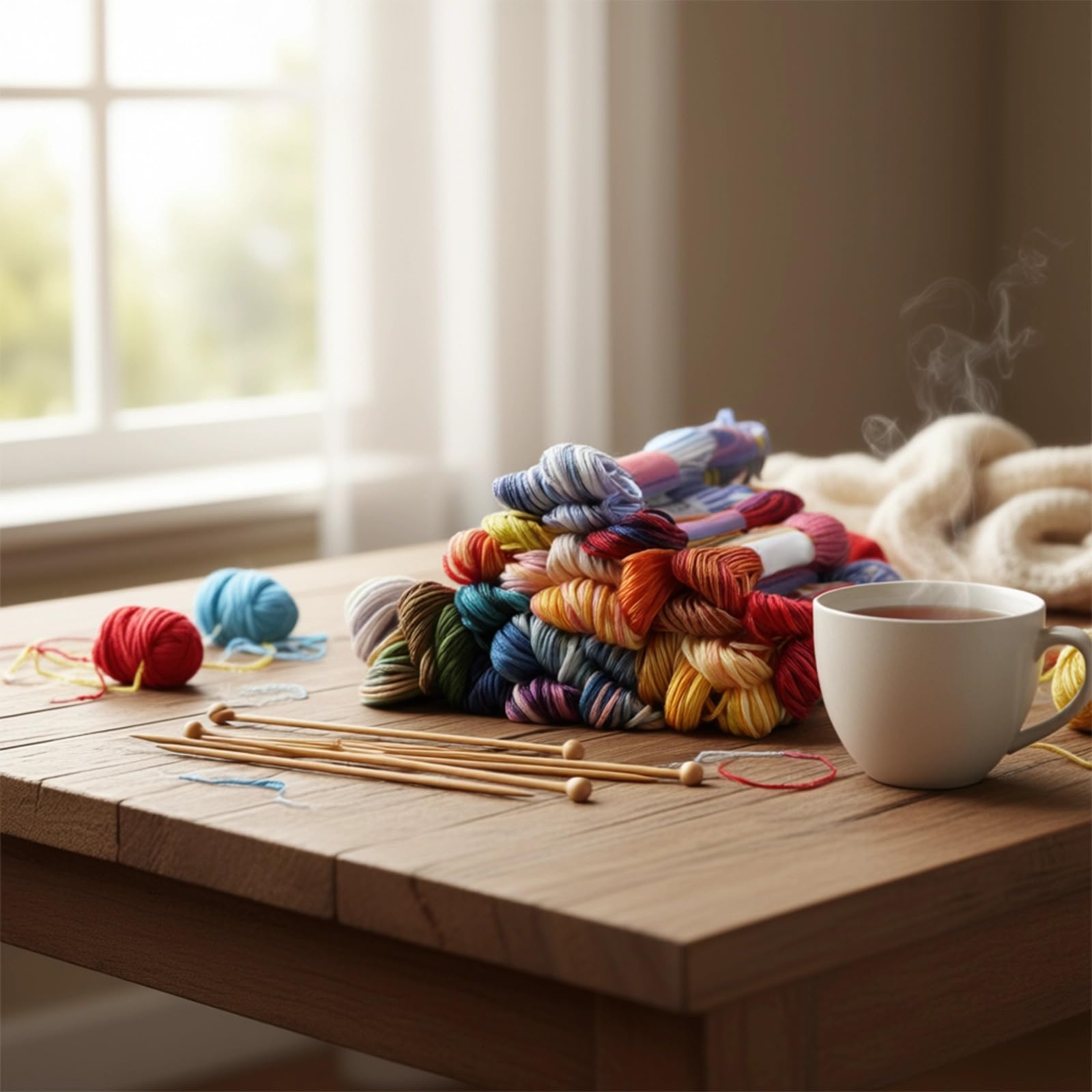 30 Stk. Regenbogen Stickgarn Set, mehrfarbiges Stickgarn für Kreuzstich, mercerisierte ägyptische Baumwolle, 8 m pro Strang, Garn zum Handsticken, Sticktwist in verschiedenen leuchtenden Farben