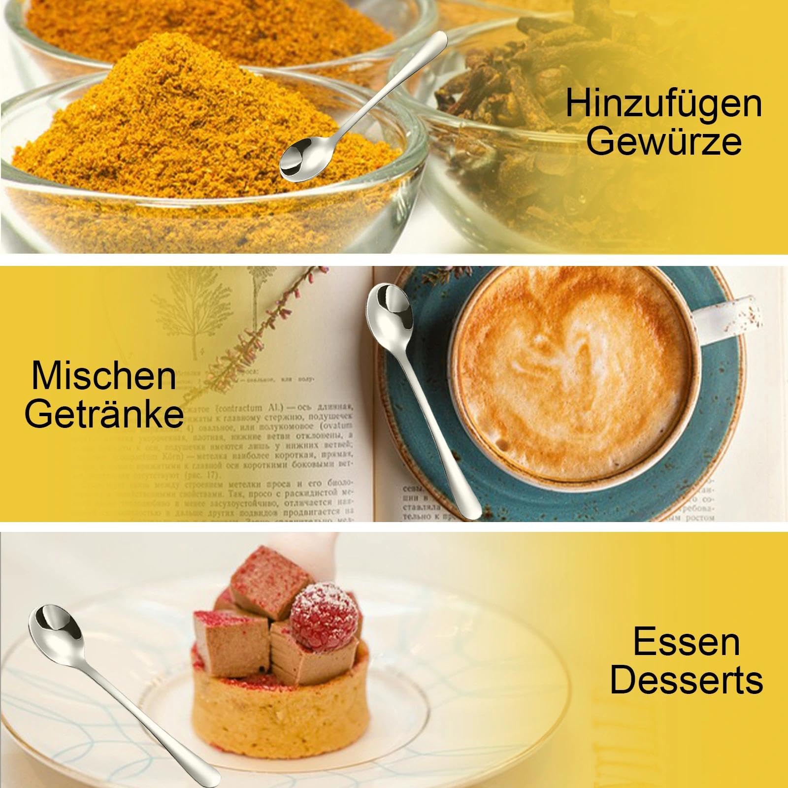 8er Set Mini-Schaufellöffel Aus Edelstahl – 15,4 Cm, Spülmaschinenfest, Perfekt Für Kaffee, Desserts & Party-Dekoration