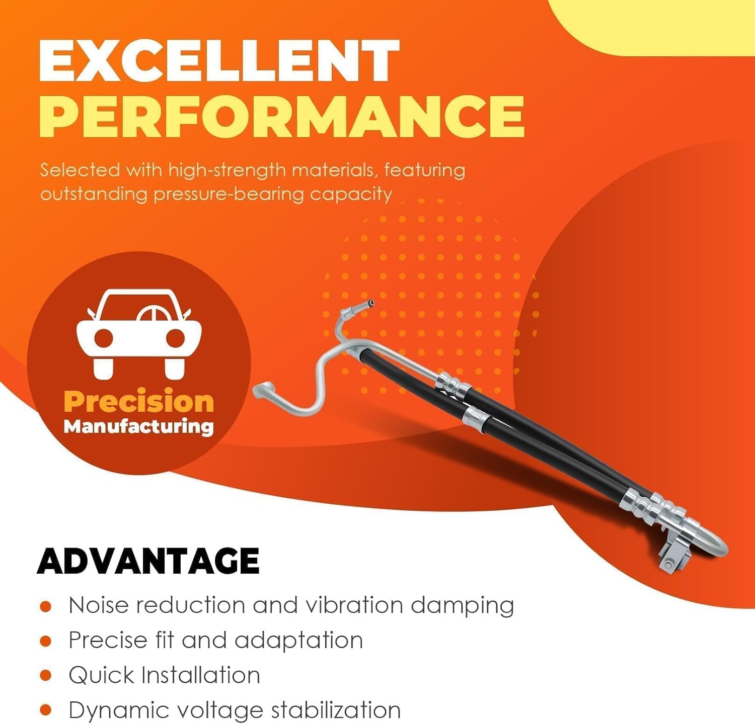 3402893 Power Steering Pressure Hose Line Assembly Compatible with 323i 2000 325ci 2001 325i 2001-2002 328i 2002 330i 2001 2.5L 2.8L 3.0L 32416764725