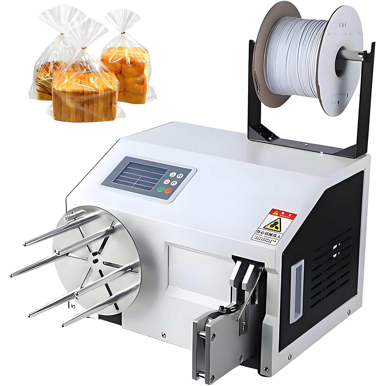ASerZenith Automatic Twist Tie Machine, Electric Bag Closure, 0.19-1.18In Diameter, Wire Tie Sealer For Food, Bread, Candy,B