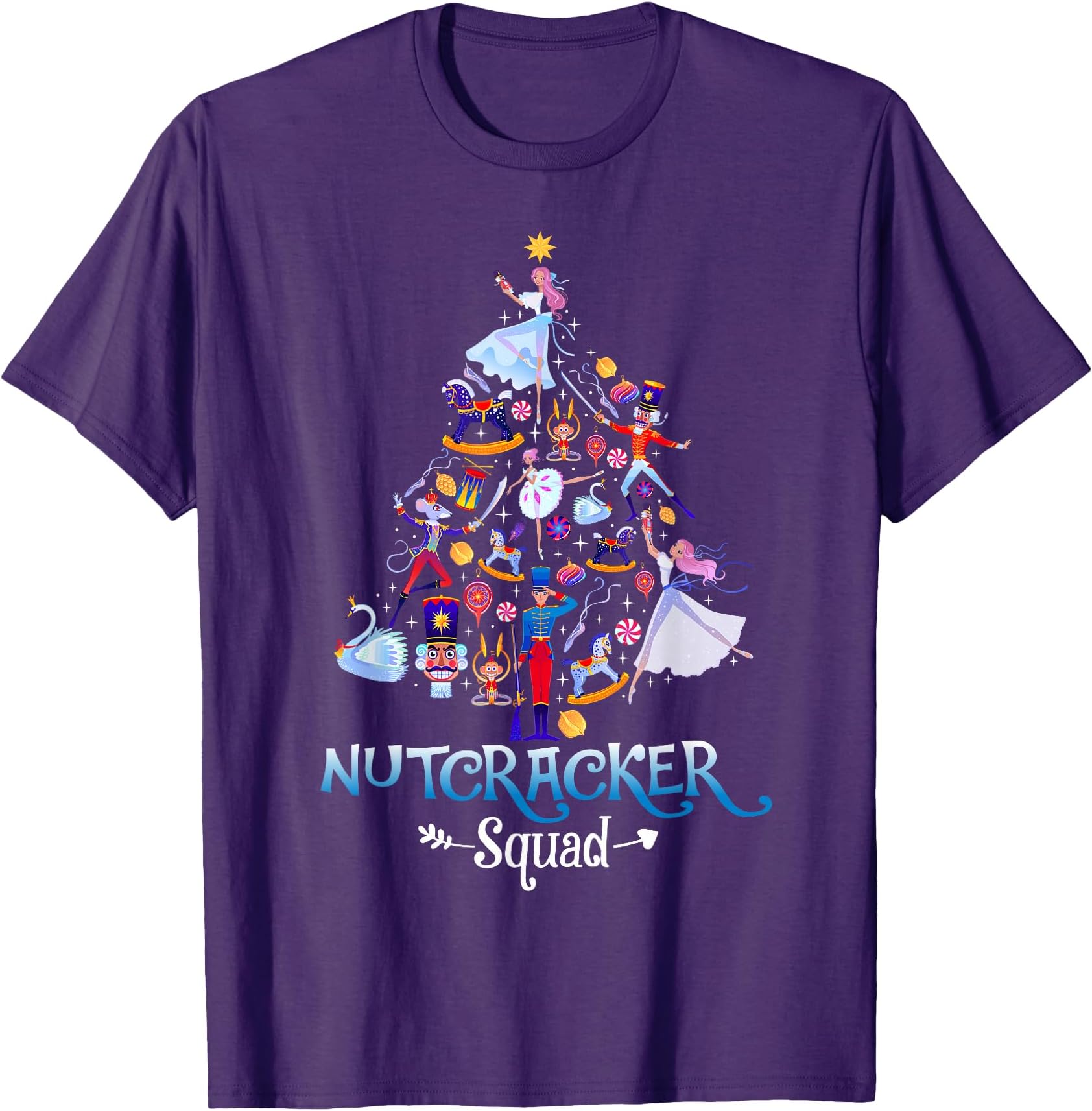 Christmas Nutcracker Squad Ballet Dance Women Kids Girls T-Shirt
