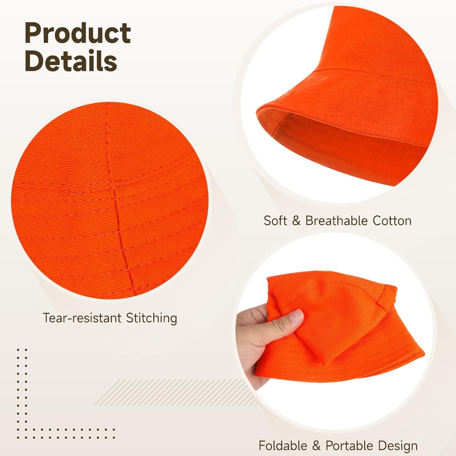 12 Pcs Bucket Hats - Plain Bucket Sun Hats for Men and Women, Unisex Solid Color Summer Caps, Foldable Cotton Fisherman Hats for Outdoor Walking, Hiking, Fishing, Travel - Image 4