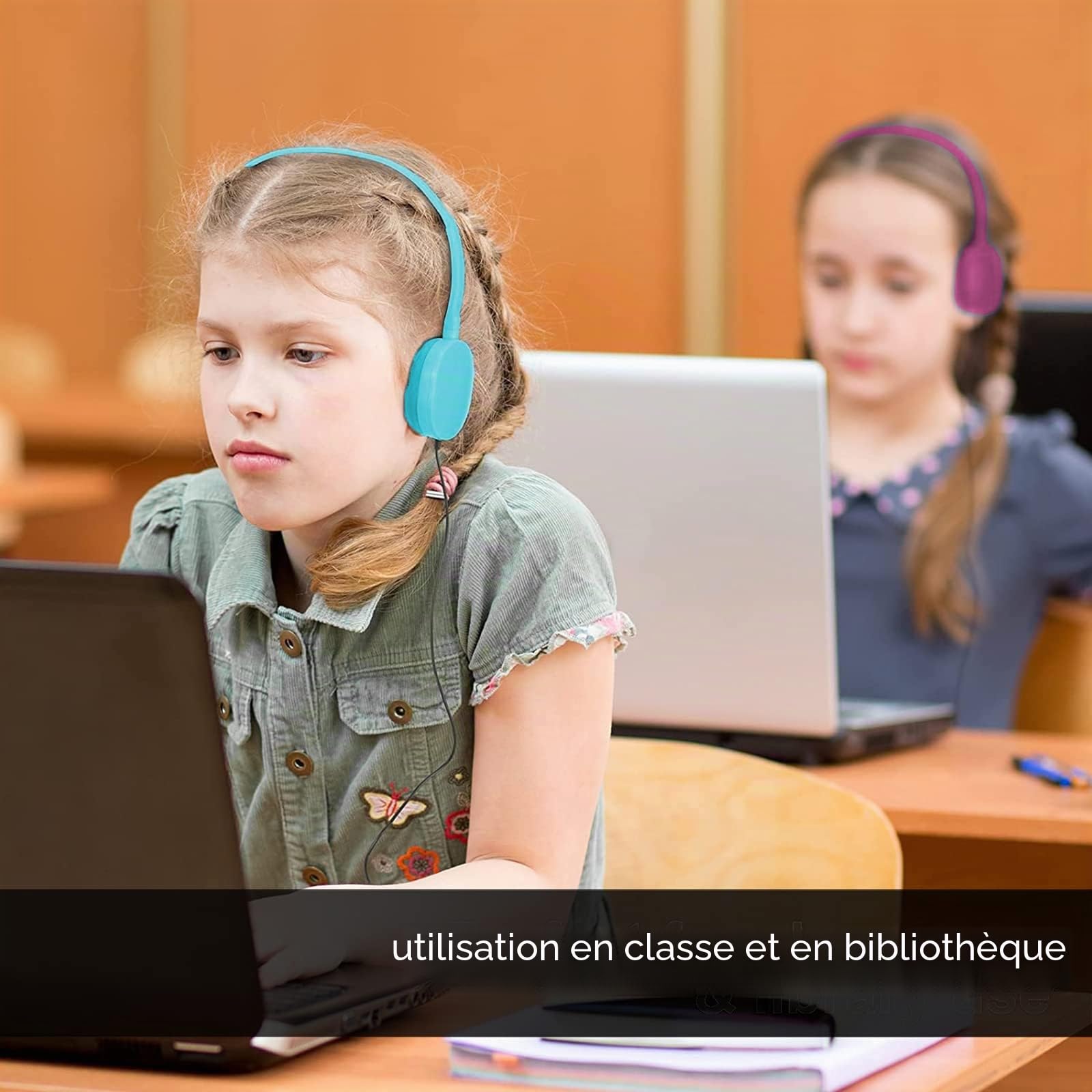 Pack de 24 Casques filaires Geekria pour la Classe, Casques Ajustables Supra-Auriculaires, Casques Enfants filaires pour écoles, élèves, bibliothèques, Salle Informatique, centres de Test