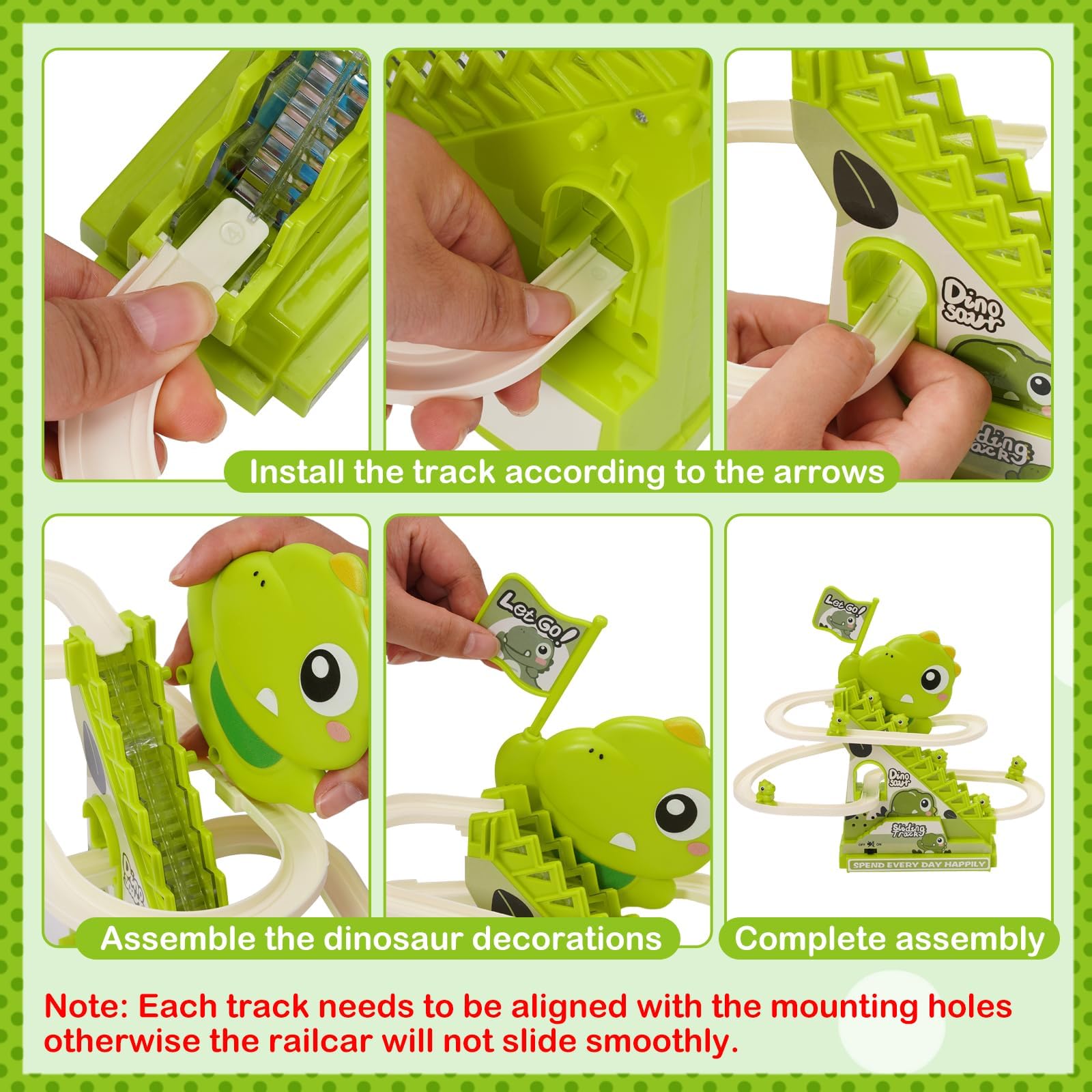 Dinosaurier Rennbahn Spielzeug - Doppelschleifenbahn Mit Licht & Musik Ab 3 Jahren