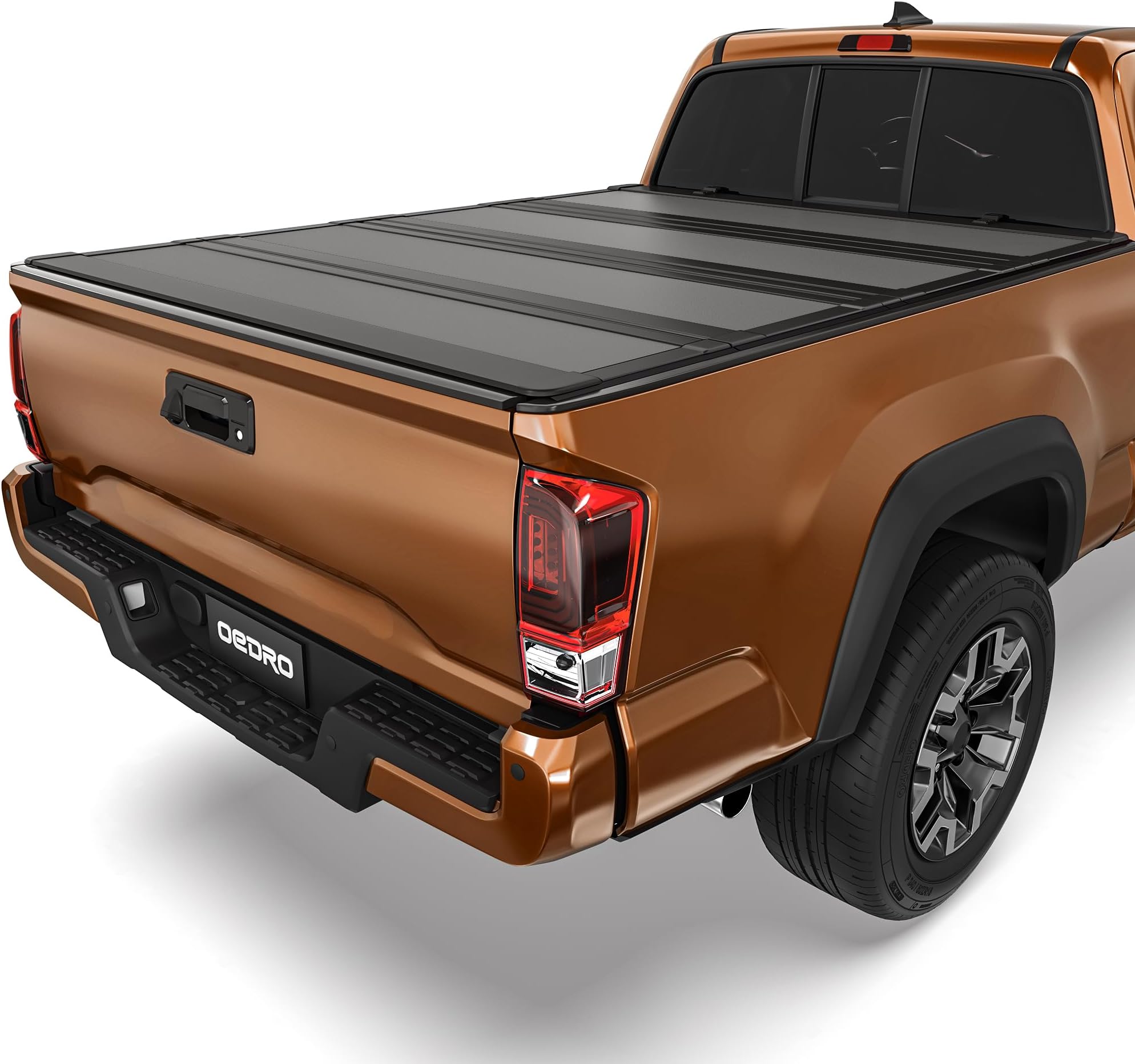OEDRO Hard Quad-Fold Low-Profile Tonneau Cover Fit for Toyota Tacoma 2016-2023 with Tacoma Bed Rail (Excl. Trail Edition) with 5ft Bed