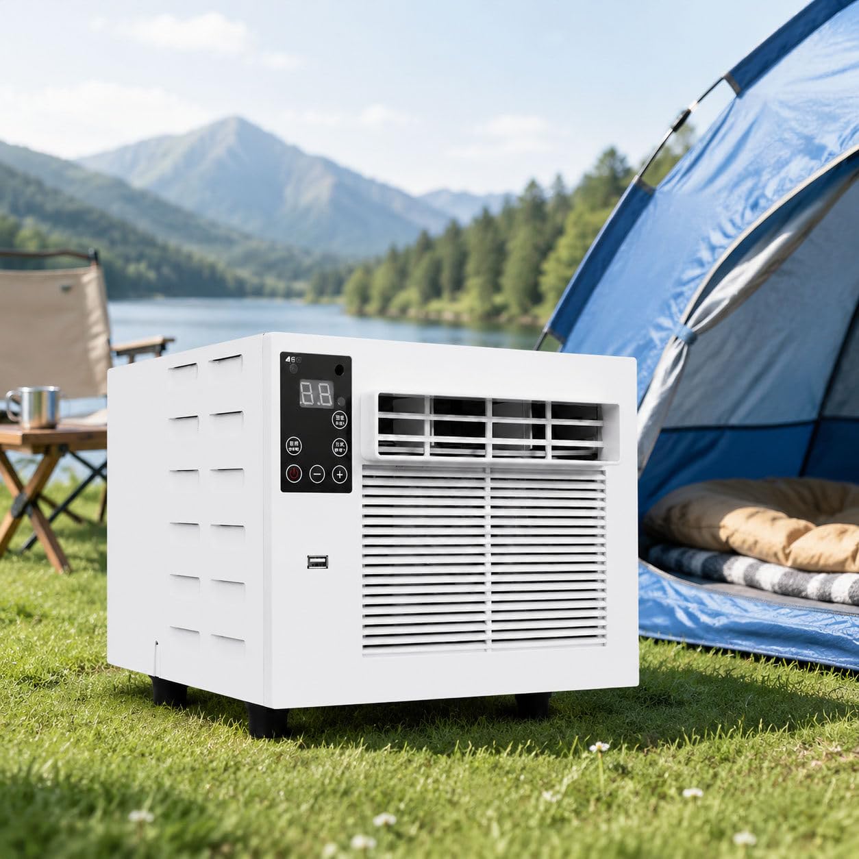 DIUNAOZI Portable Air Conditioner for Bed Tent & Dorm, 1876BTU 280W Mini Mobile AC Unit with Dehumidifier, Quiet Night Mode Remote Control Compact Air Cooler for Camping, RV, Truck, SUV nomosquitonet