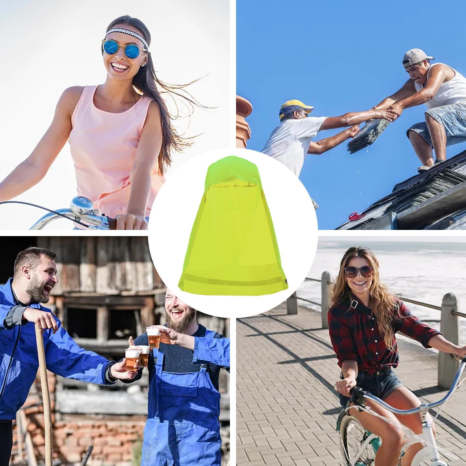 Protector Solar para Casco,Protector para el Cuello para Casco | Protector Solar Reflectante para el Cuello,2 Protectores de Cuello de Secado rápido, Forro de Sombrero Duro Transpirable para Ciclismo