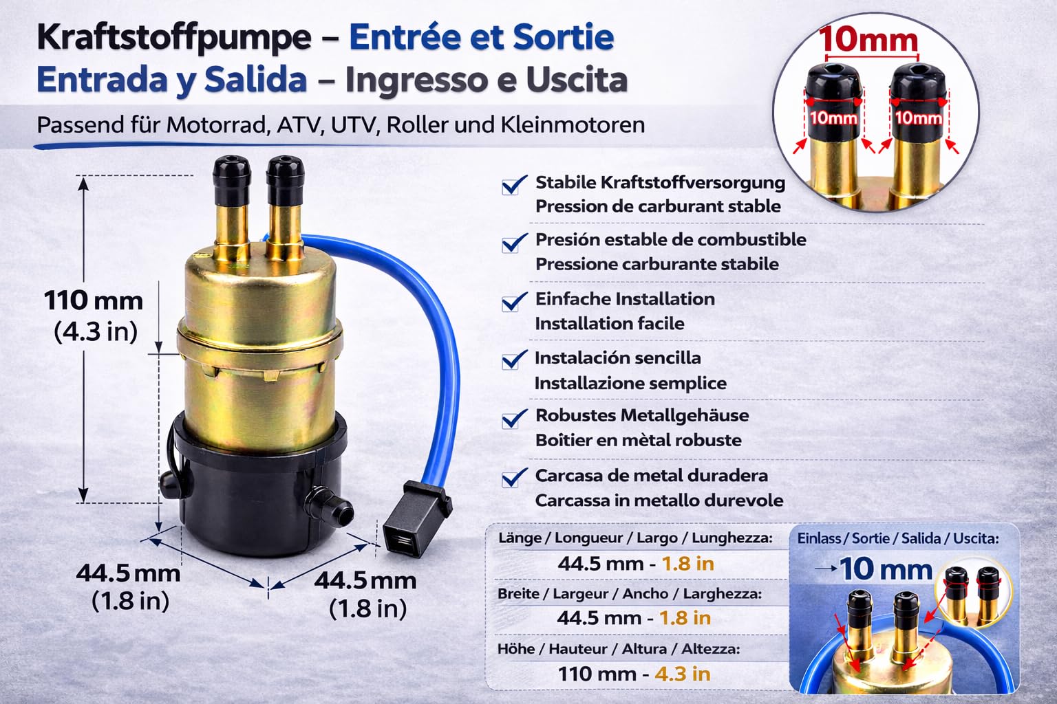 Neue Motorrad Benzinpumpe Kraftstoffpumpe for NTV650 Revere 88-98