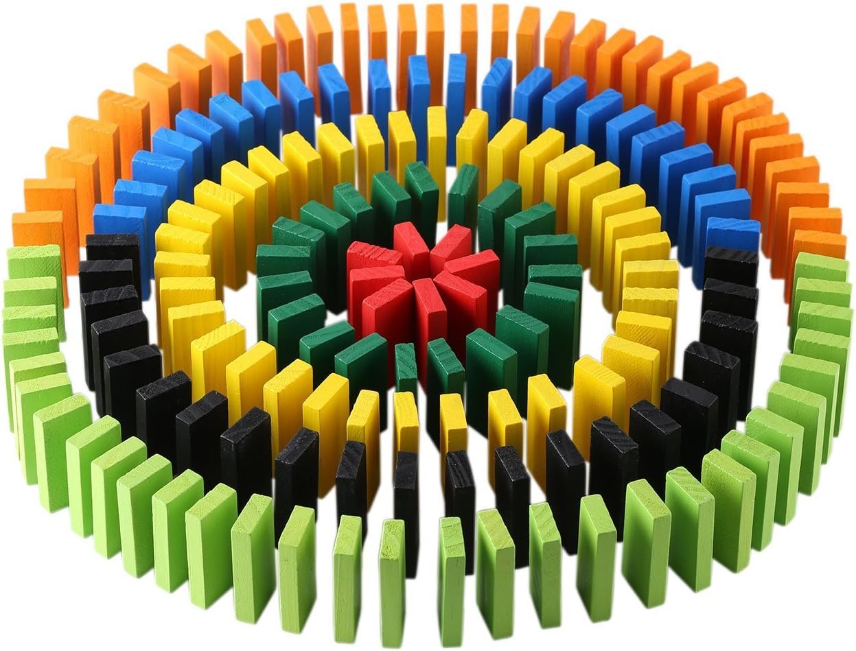 Click N' Play 300-Piece Wooden Dominoes Set for Adults&Kids | Bulk Dominos Set, Toy Train Domino, Tile&Board Games, Domino Set Game | Domino Racks, Sets, Building, Rally | Family Game, Party Favor Box