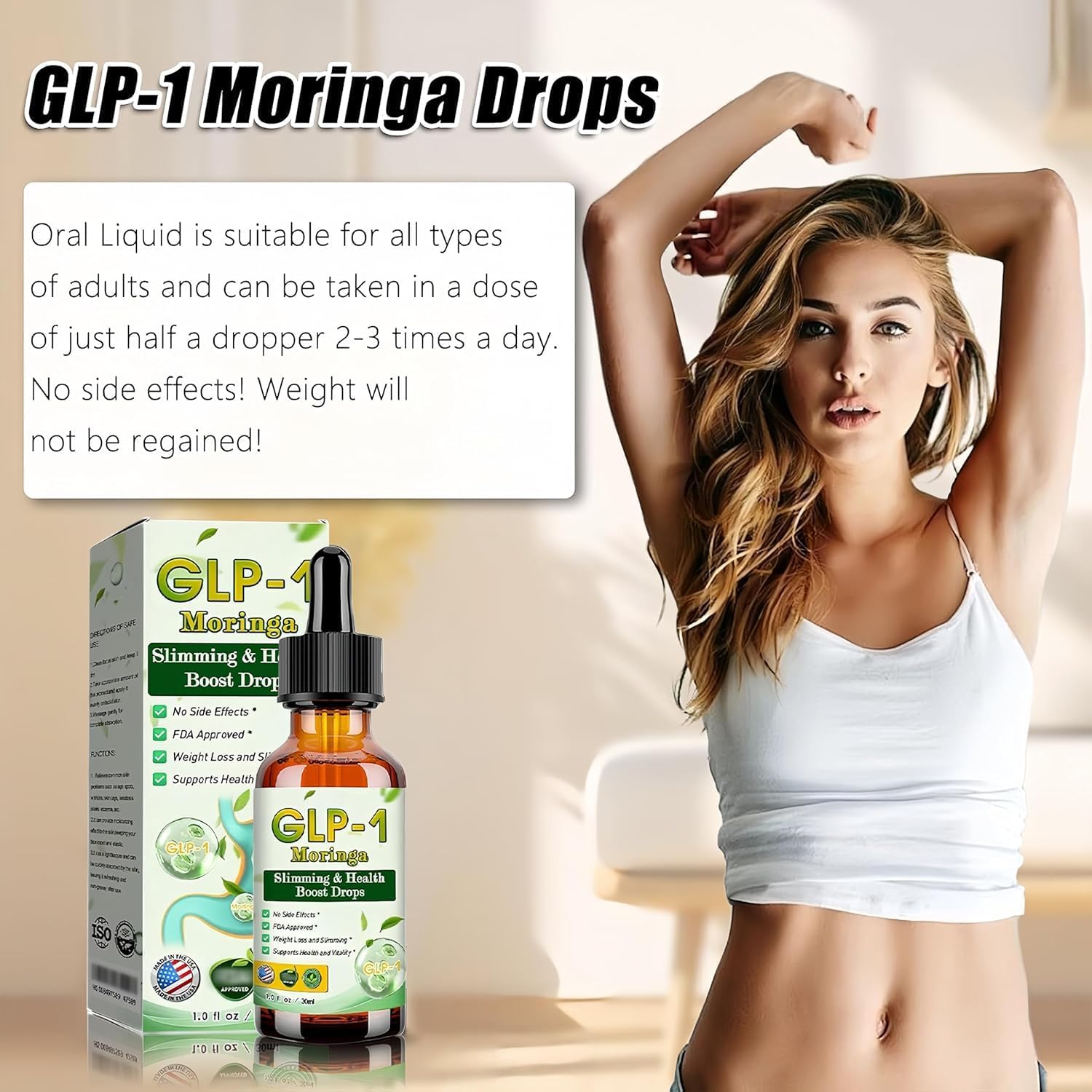 GLP-1 Drops, Advanced GLP-1 Drops, Organic Moringa GLP-1-30ML — view 4