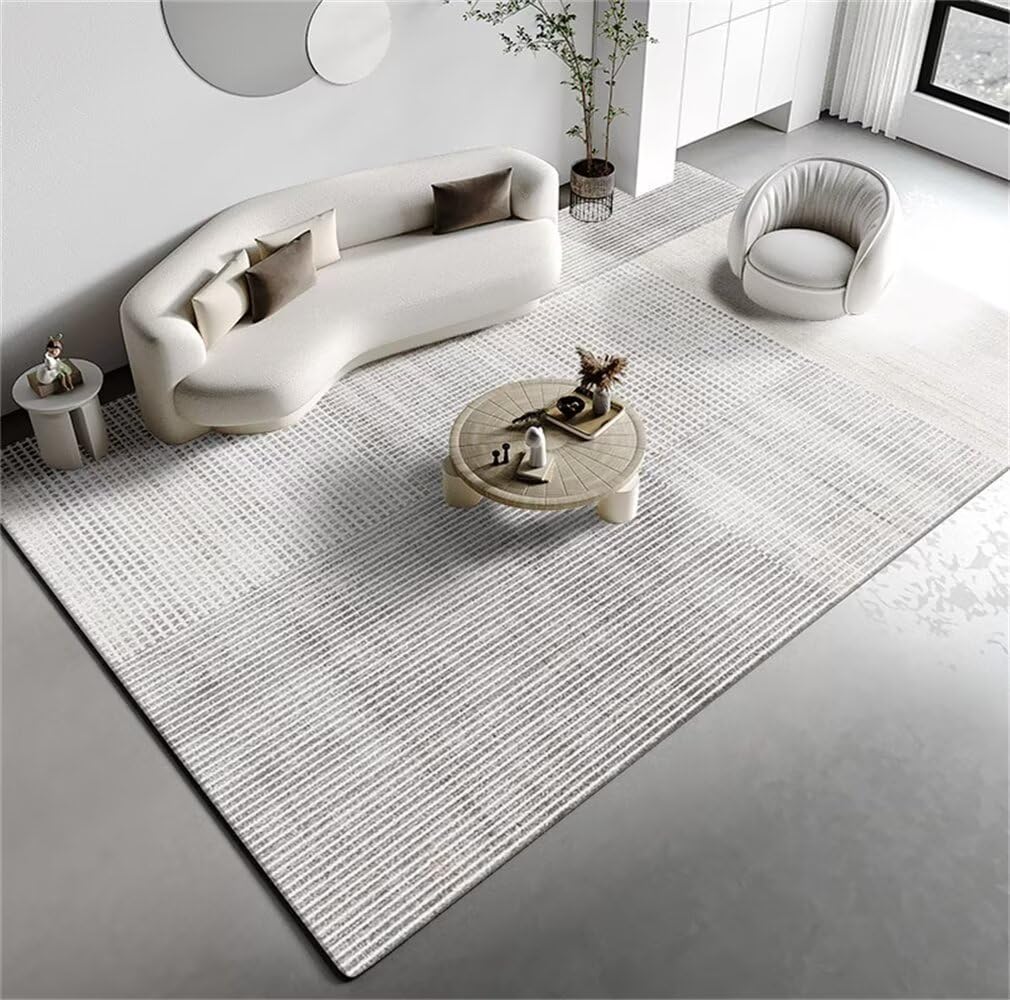 Tapis de sol pour bébé et chambre d'ado gris à motif rayé moderne 50x150 cm