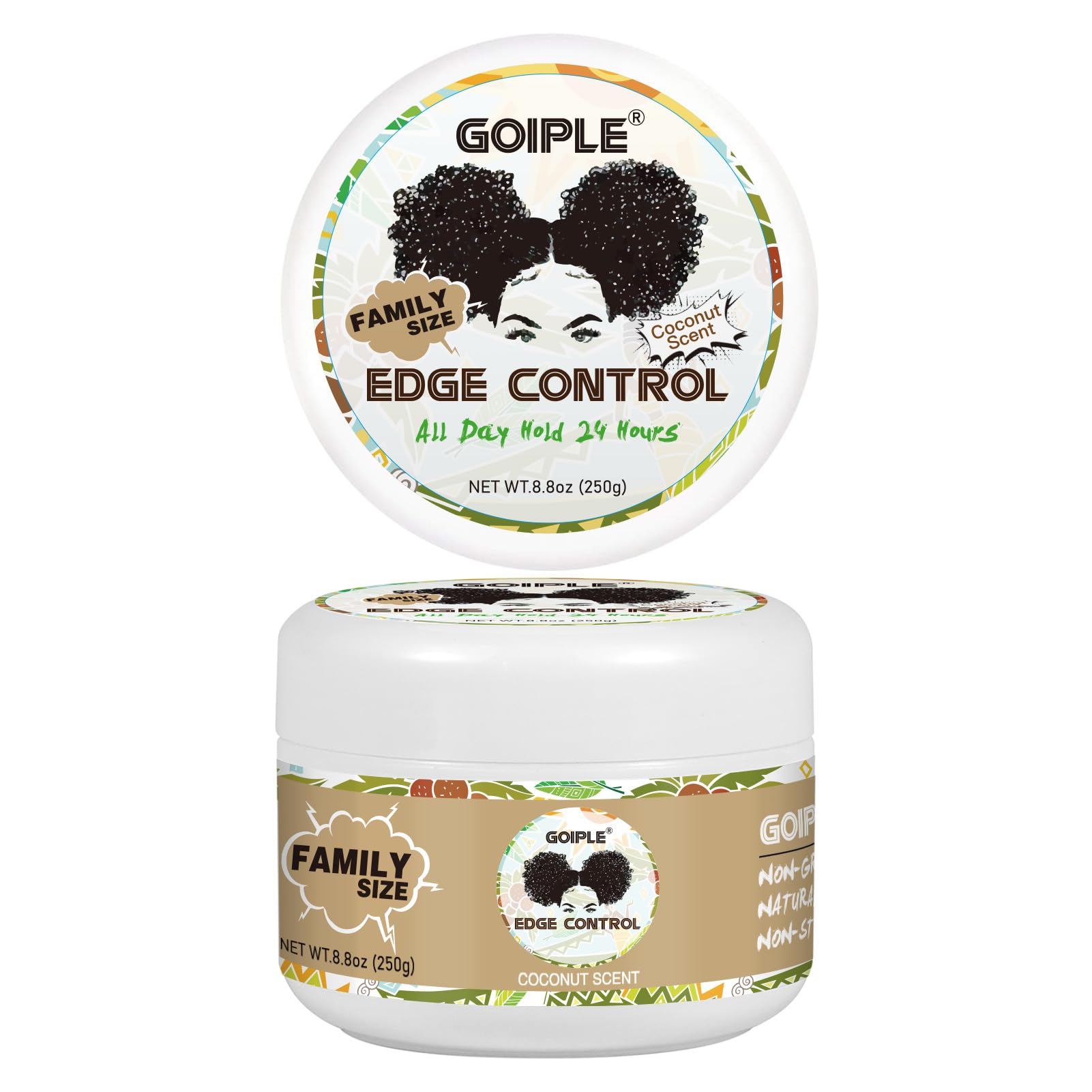 8.8 OZ Edge Control Wax for Women Strong Hold Non-greasy Edge Control Smoother Edge Wax, Edge Wax Styling Gel Edge Control for Black Hair No Flaking,
